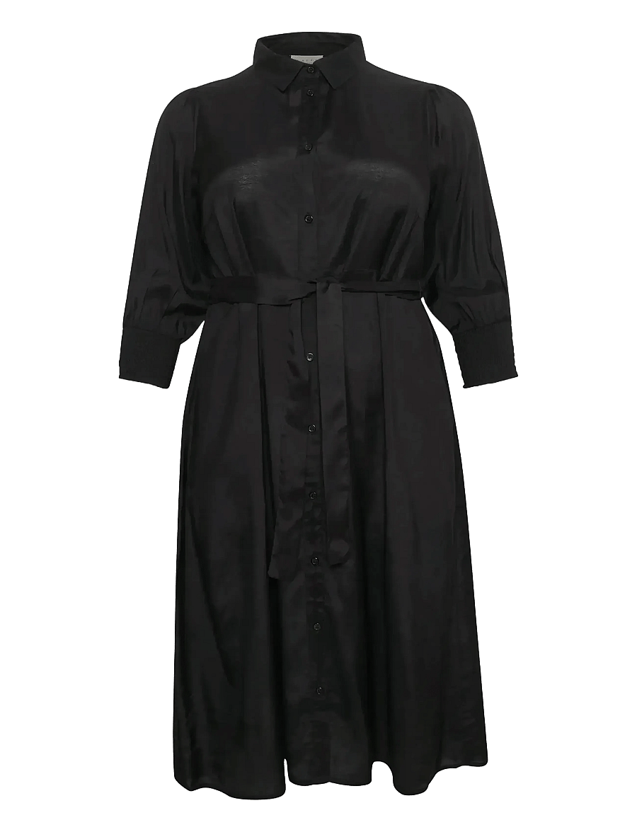 Kaffe Curve - KCemina Oline Dress - skjortekjoler - black deep - 1