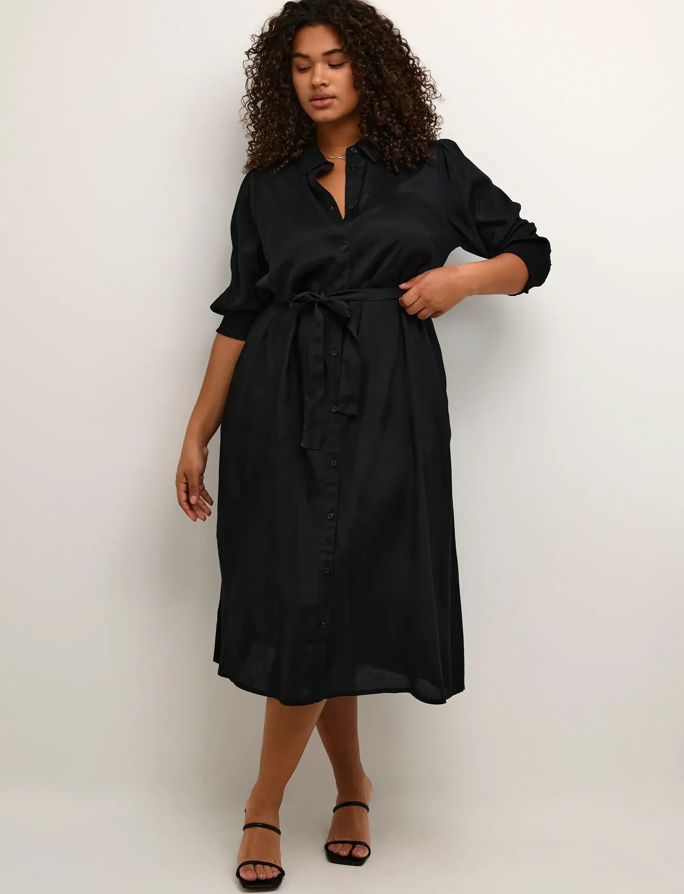 Kaffe Curve - KCemina Oline Dress - black deep - 3