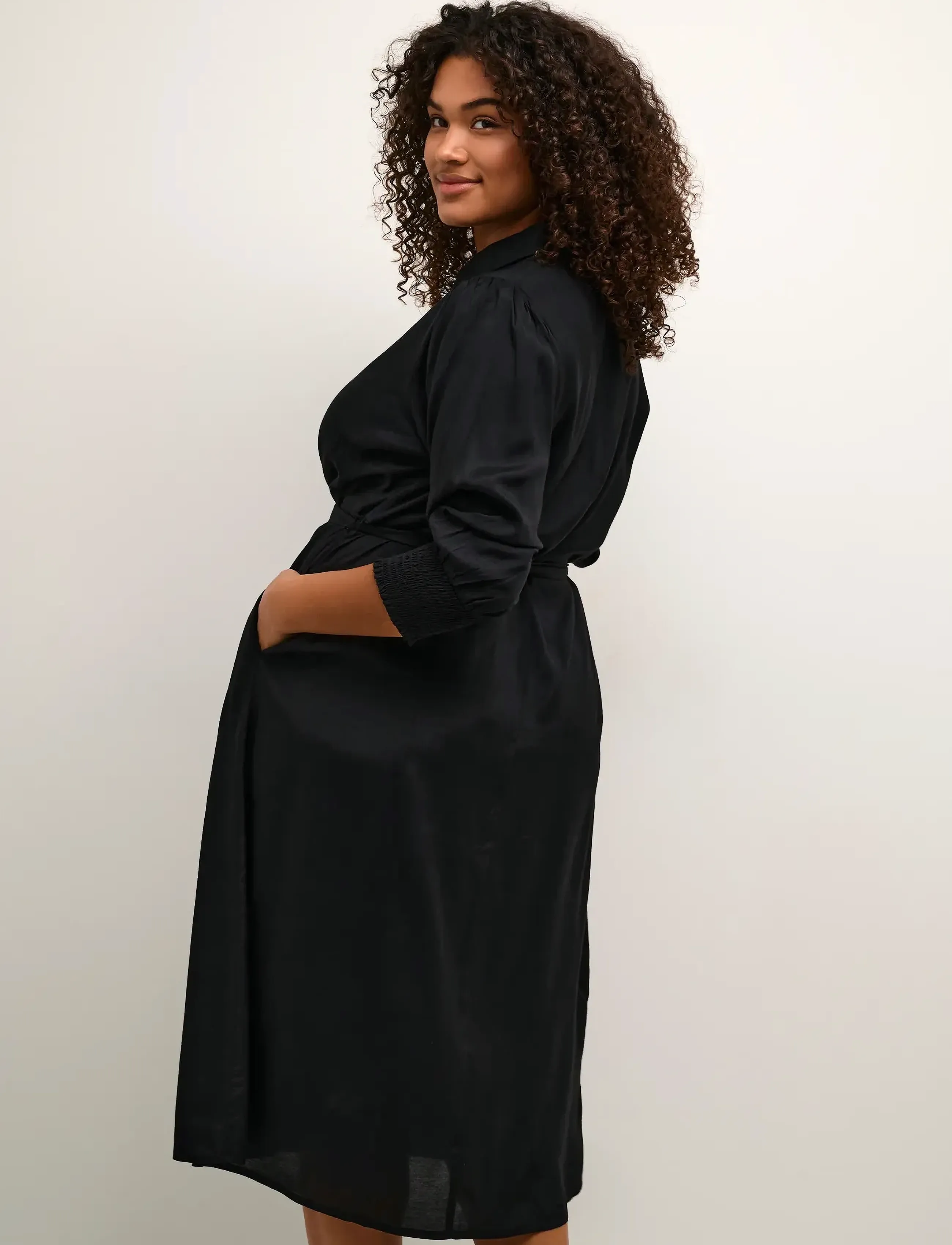 Kaffe Curve - KCemina Oline Dress - black deep - 4