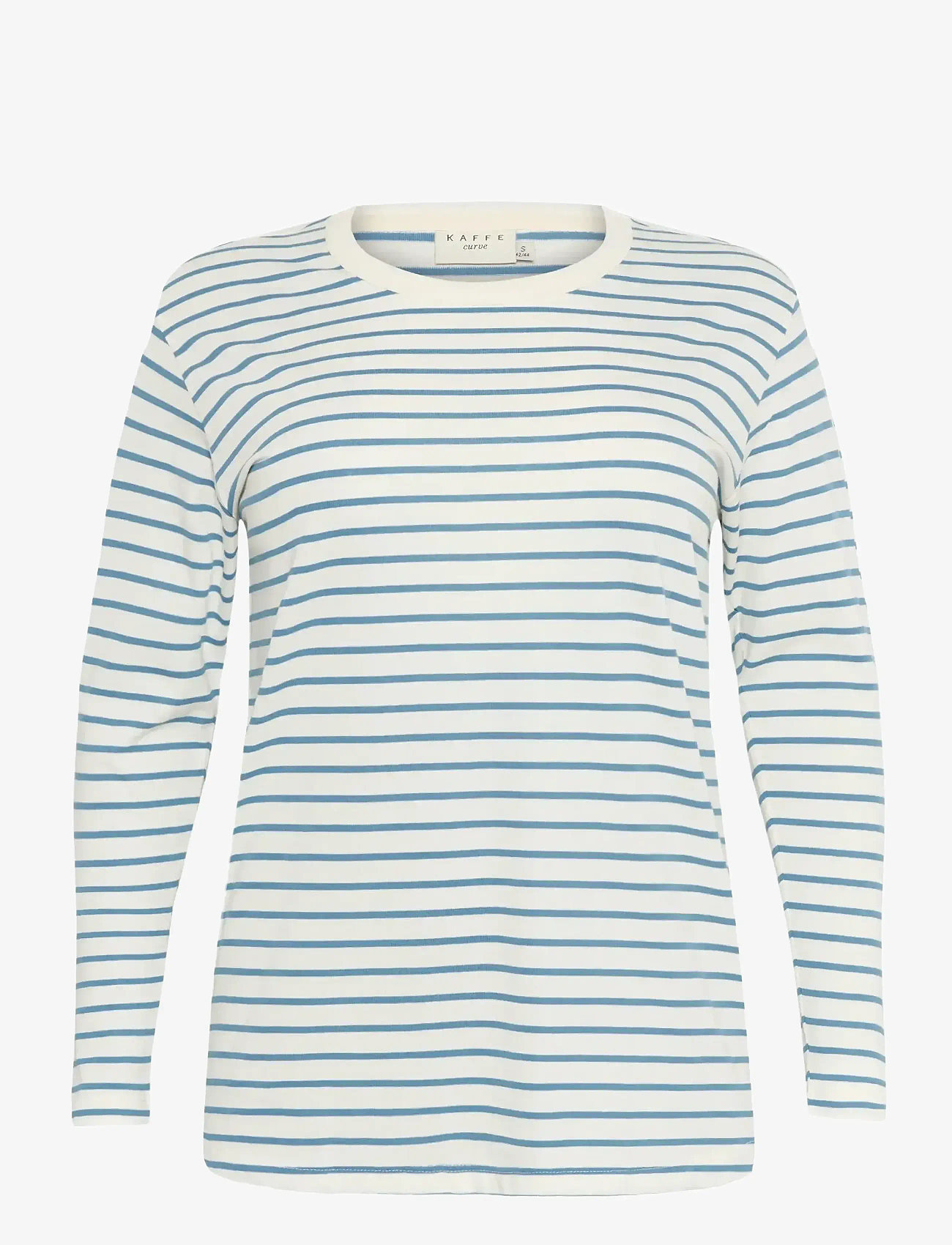 Kaffe Curve - KCwinni LS T-Shirt - långärmade toppar - ant. white / windward stripe - 1