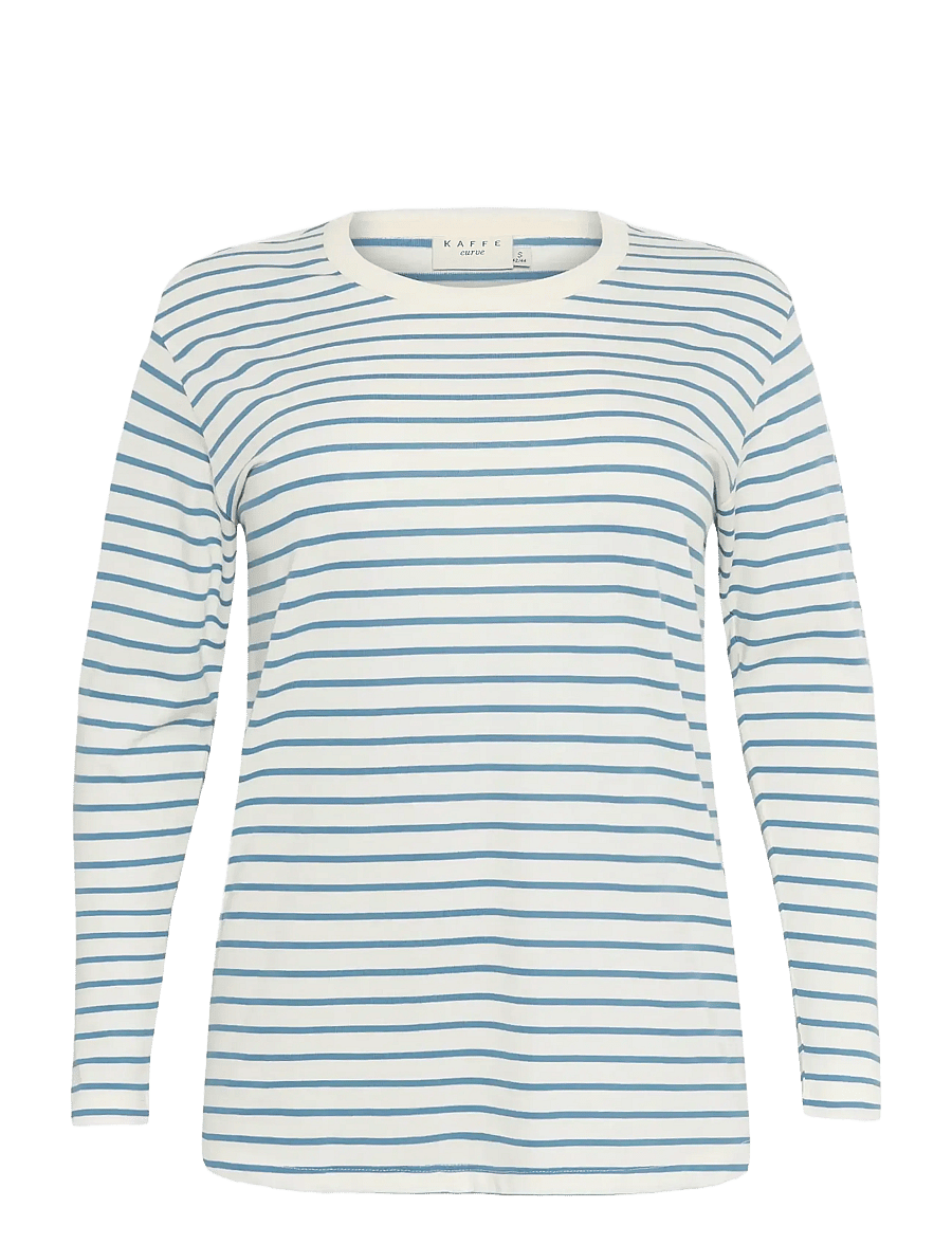 Kaffe Curve - KCwinni LS T-Shirt - langærmede toppe - ant. white / windward stripe - 1