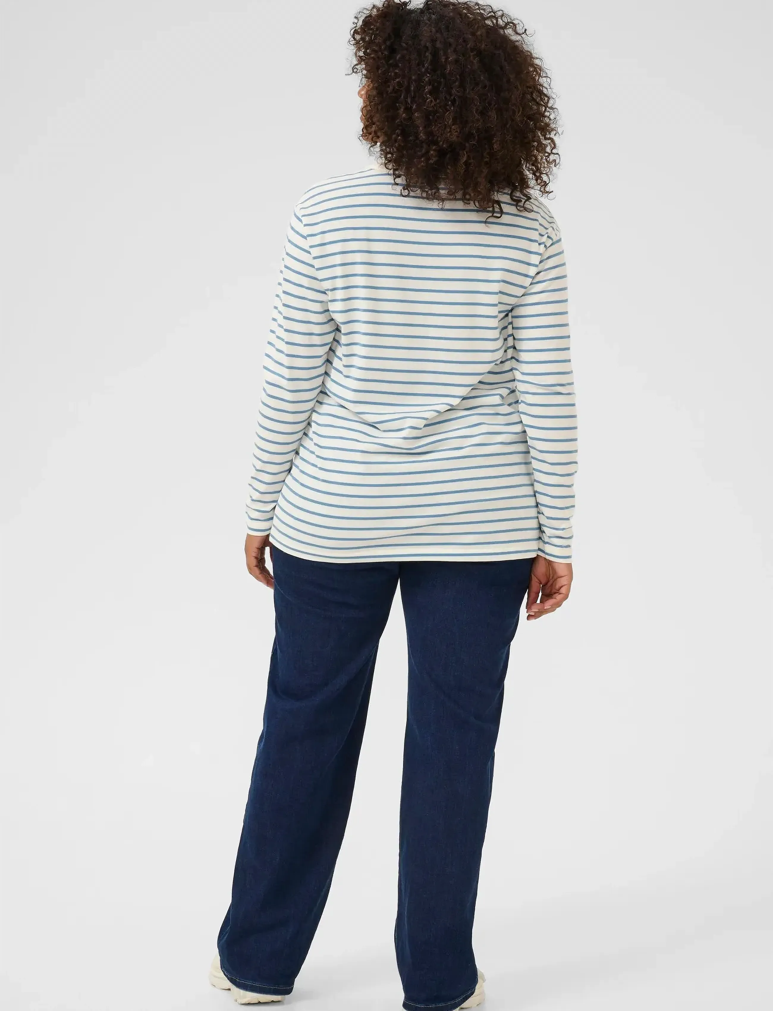 Kaffe Curve - KCwinni LS T-Shirt - langærmede toppe - ant. white / windward stripe - 4