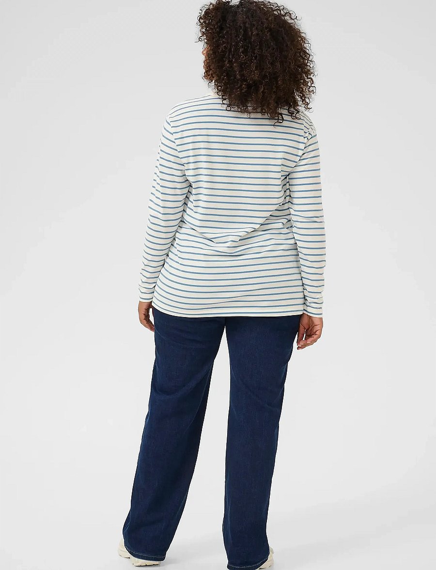 Kaffe Curve - KCwinni LS T-Shirt - langærmede toppe - ant. white / windward stripe - 4