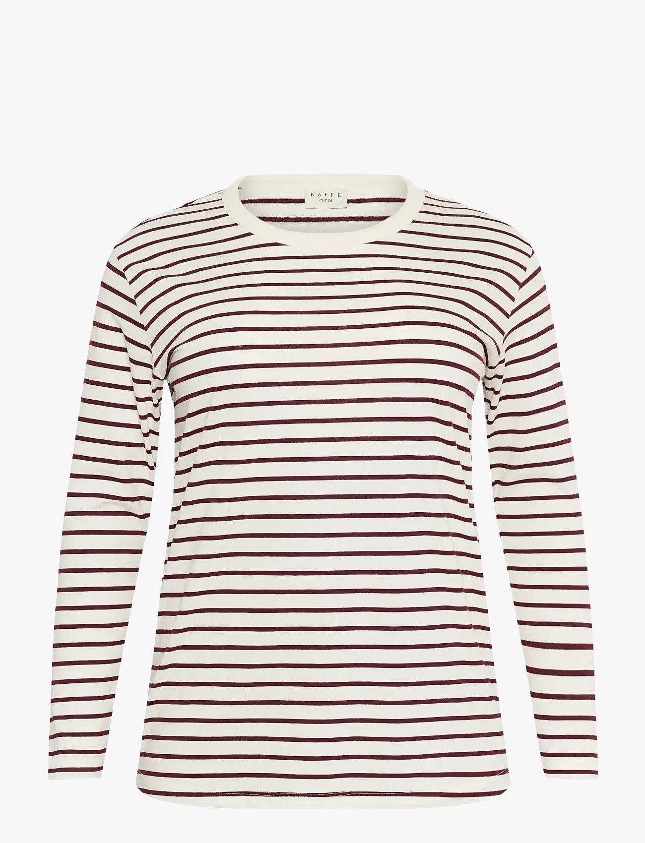 Kaffe Curve - KCwinni LS T-Shirt - långärmade toppar - ant. white / windsor stripe - 1