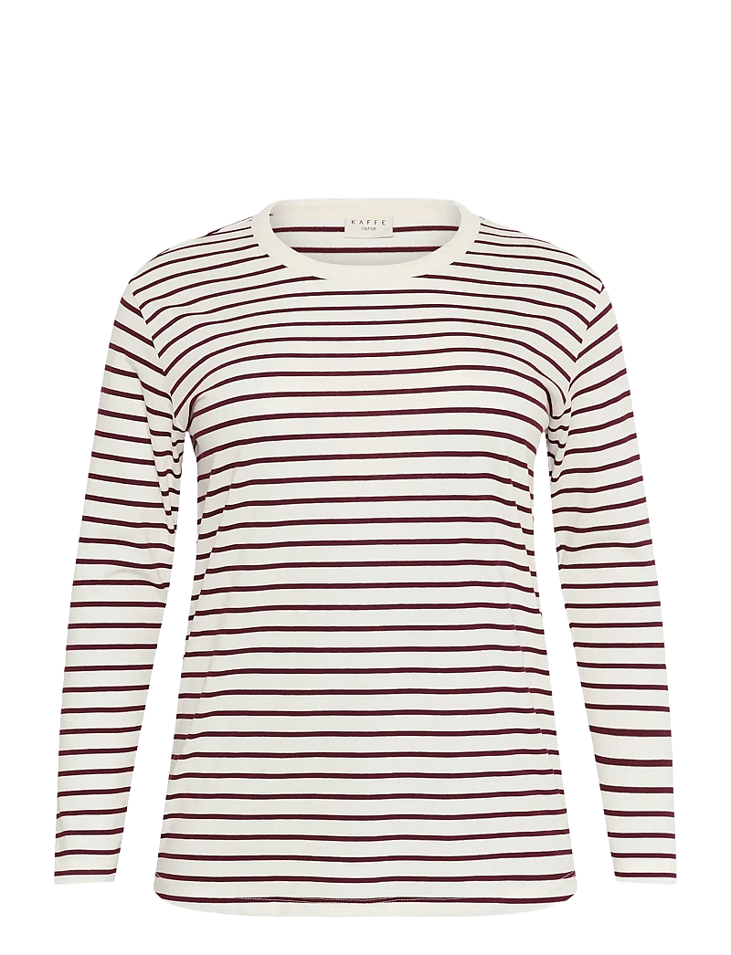 Kaffe Curve - KCwinni LS T-Shirt - långärmade toppar - ant. white / windsor stripe - 1