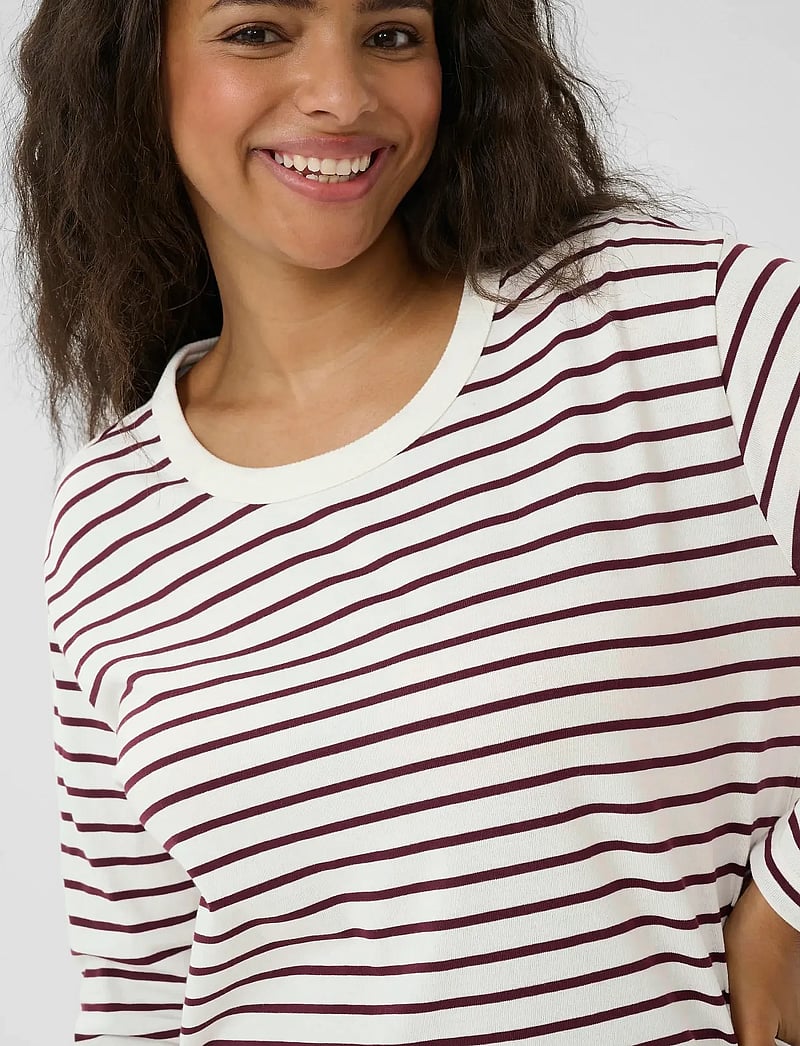 Kaffe Curve - KCwinni LS T-Shirt - långärmade toppar - ant. white / windsor stripe - 5