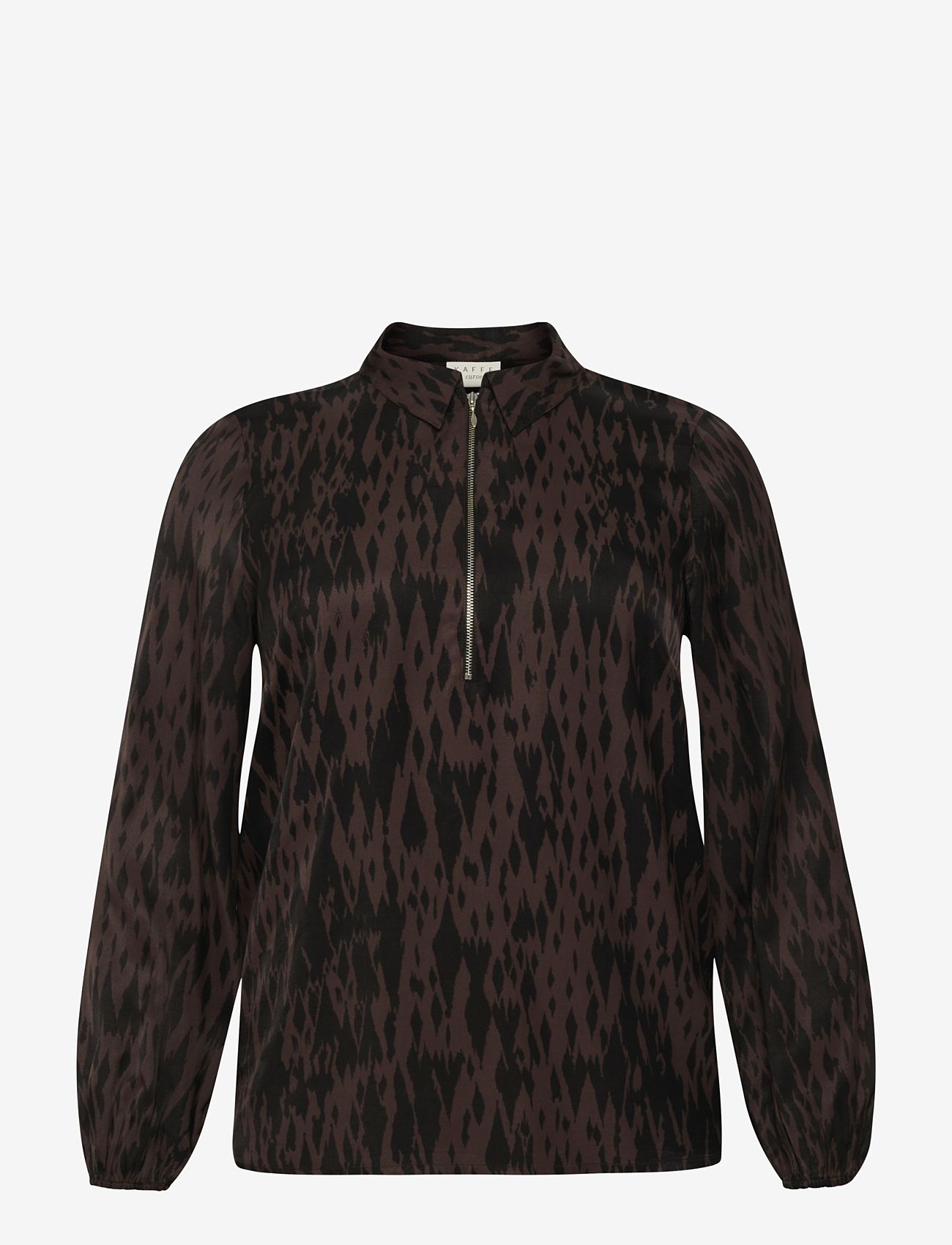 Kaffe Curve - KCria Blouse - long-sleeved blouses - brown / black graphic - 2
