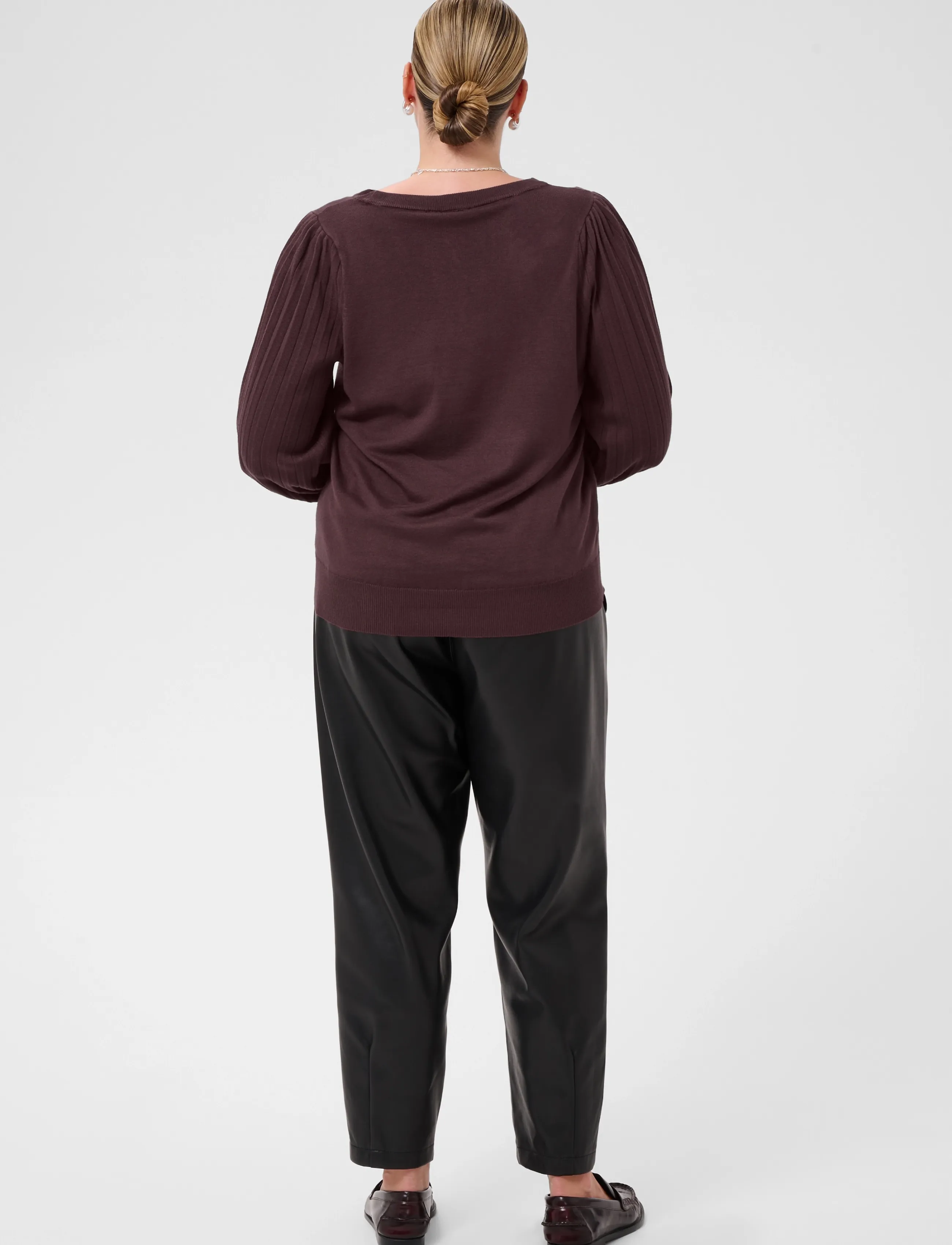 Kaffe Curve - KCloni Knit Pullover - striktrøjer - fudge - 4