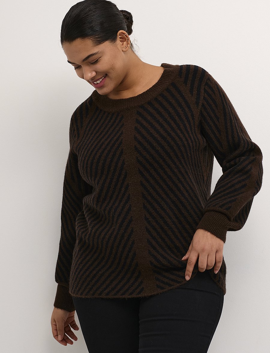 Kaffe Curve - KCvery Knit Pullover - pullover - java/black stripe - 0