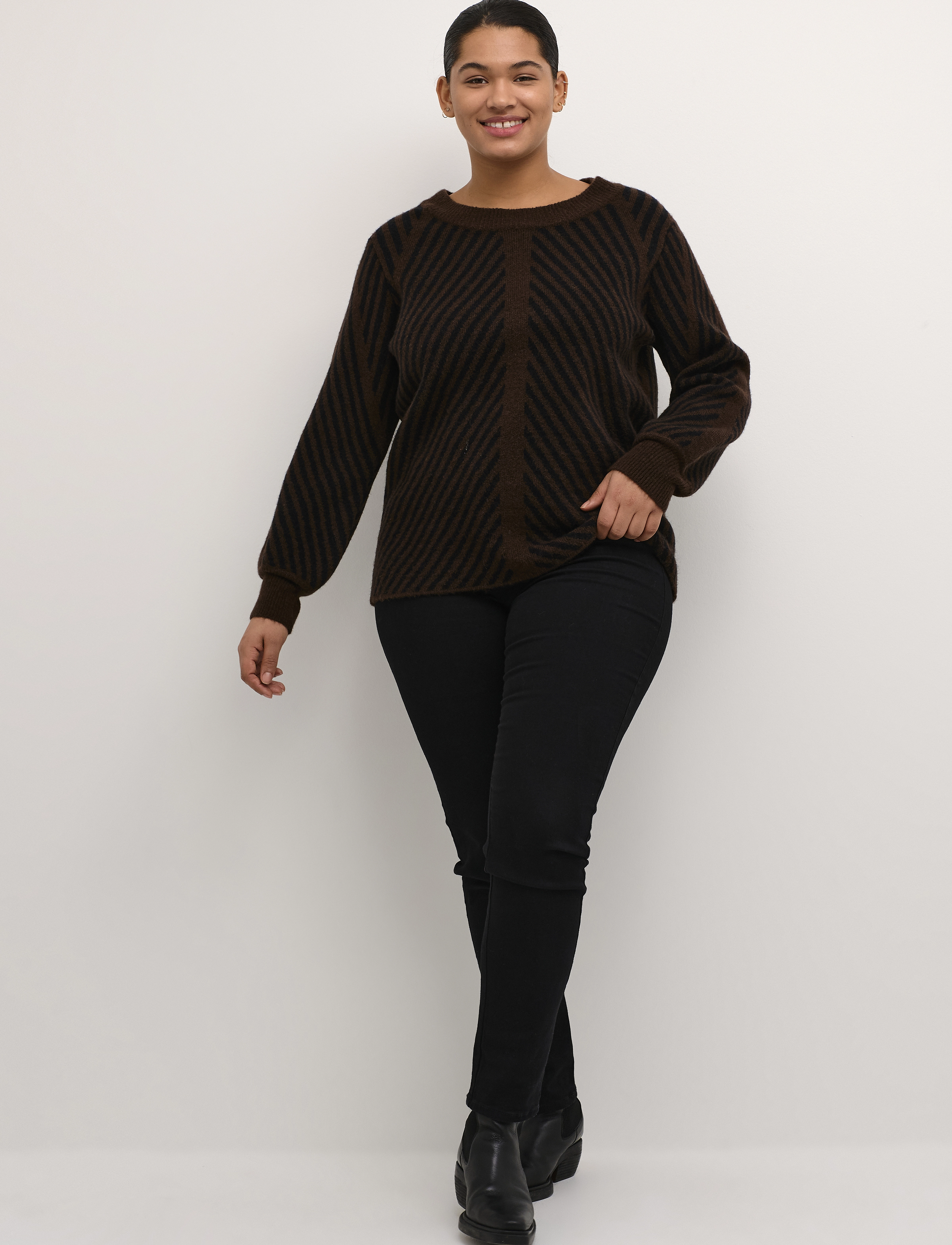 Kaffe Curve - KCvery Knit Pullover - pullover - java/black stripe - 3