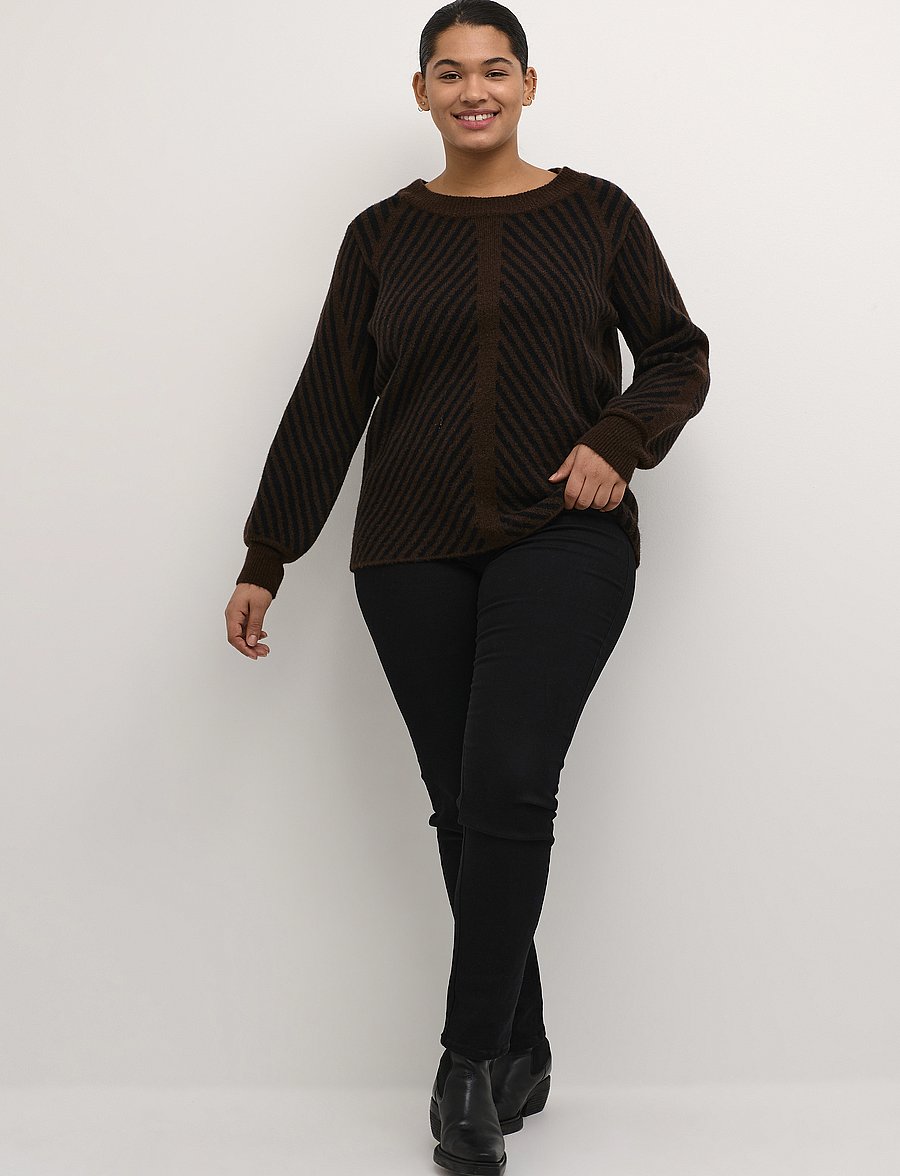Kaffe Curve - KCvery Knit Pullover - pullover - java/black stripe - 3