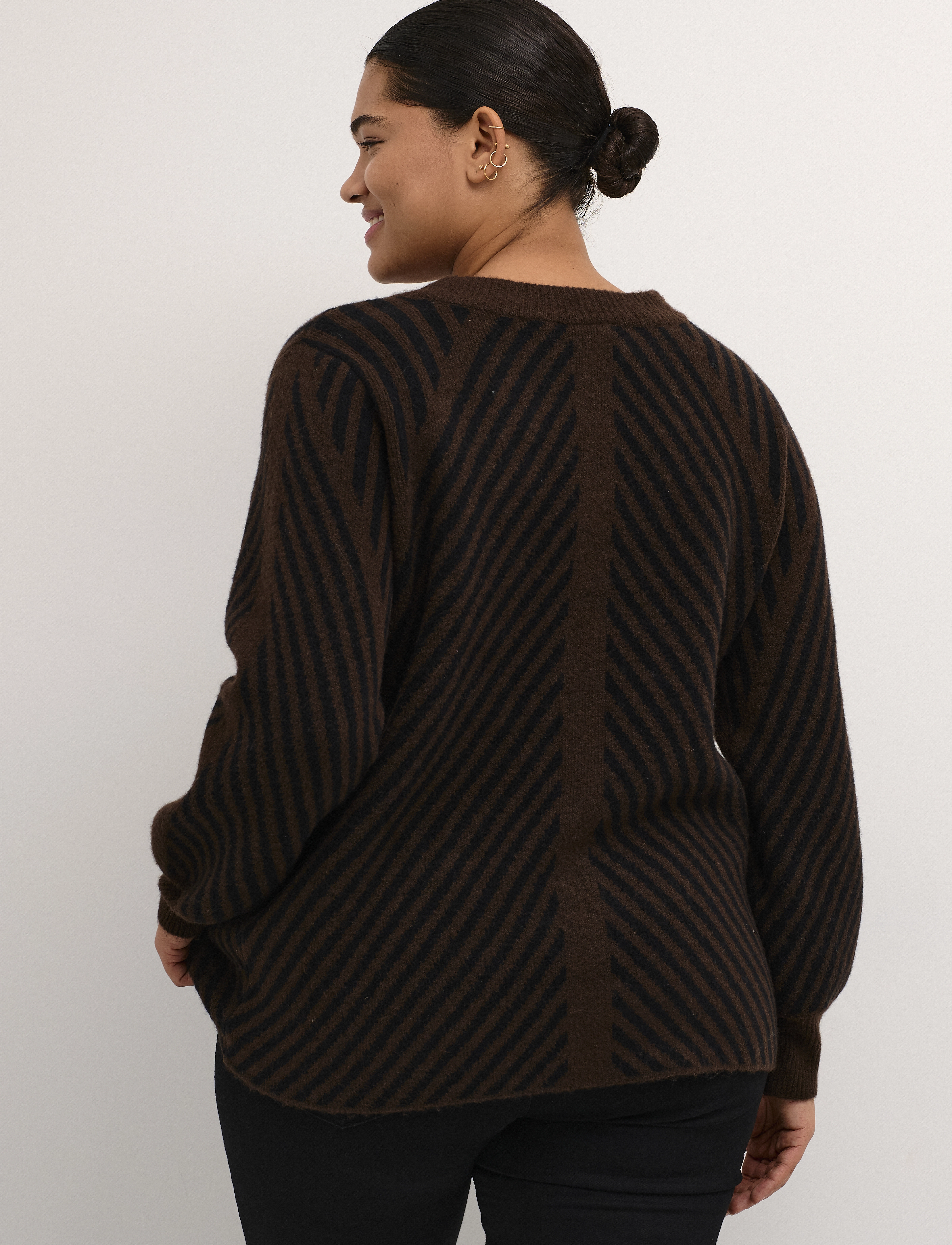 Kaffe Curve - KCvery Knit Pullover - pullover - java/black stripe - 4