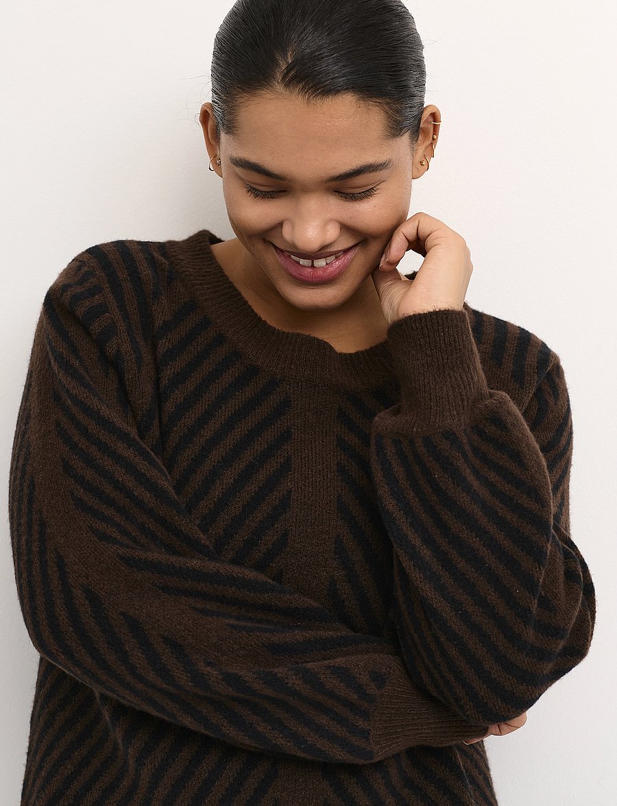 Kaffe Curve - KCvery Knit Pullover - pullover - java/black stripe - 5