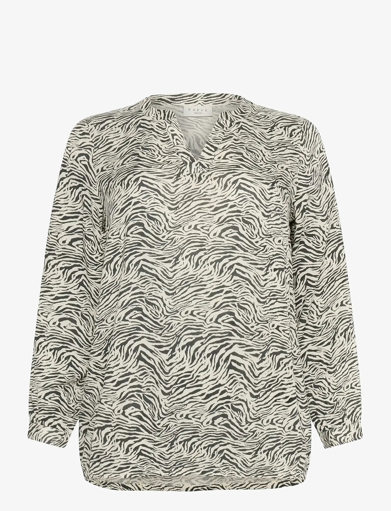 Kaffe Curve - KCdiana Blouse - pikkade varrukatega särgid - black oyster/turtledove animal - 1