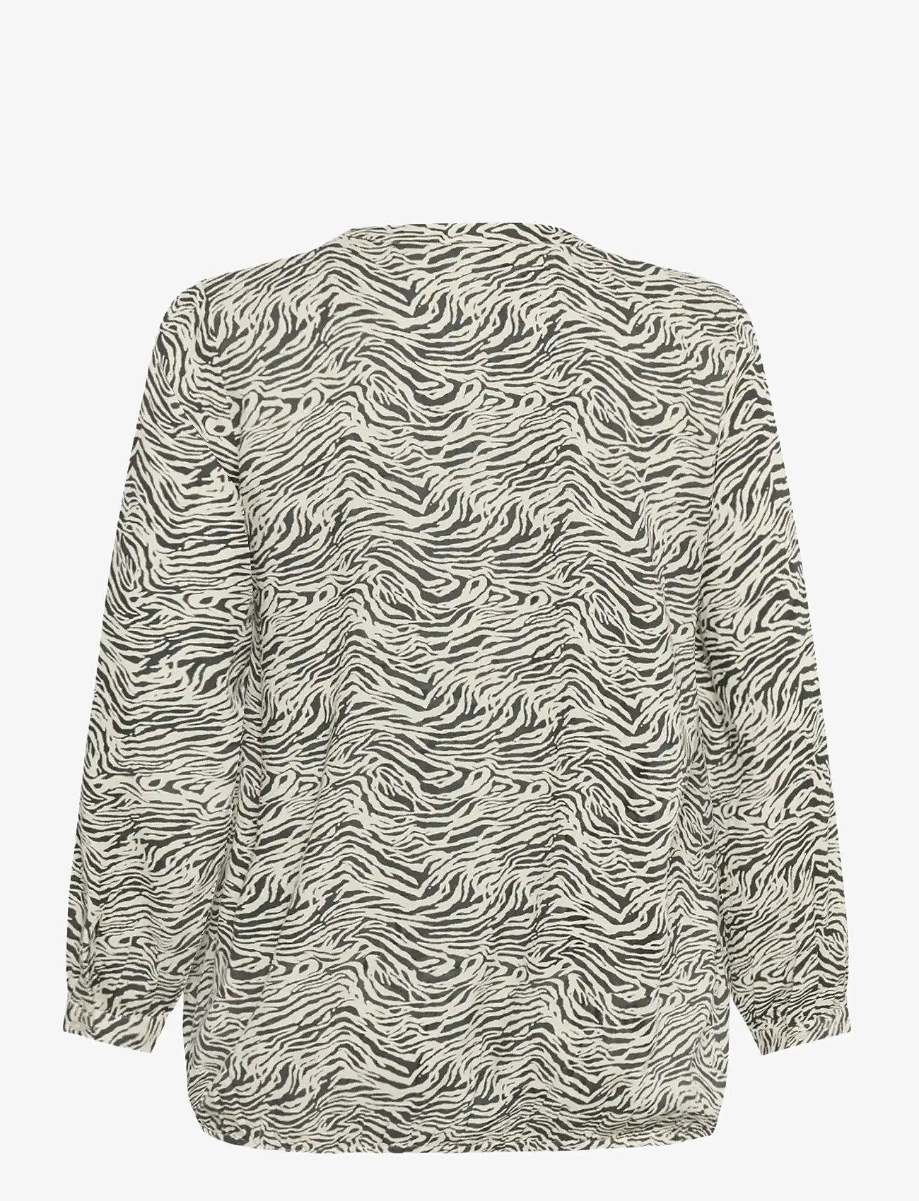 Kaffe Curve - KCdiana Blouse - pikkade varrukatega särgid - black oyster/turtledove animal - 2