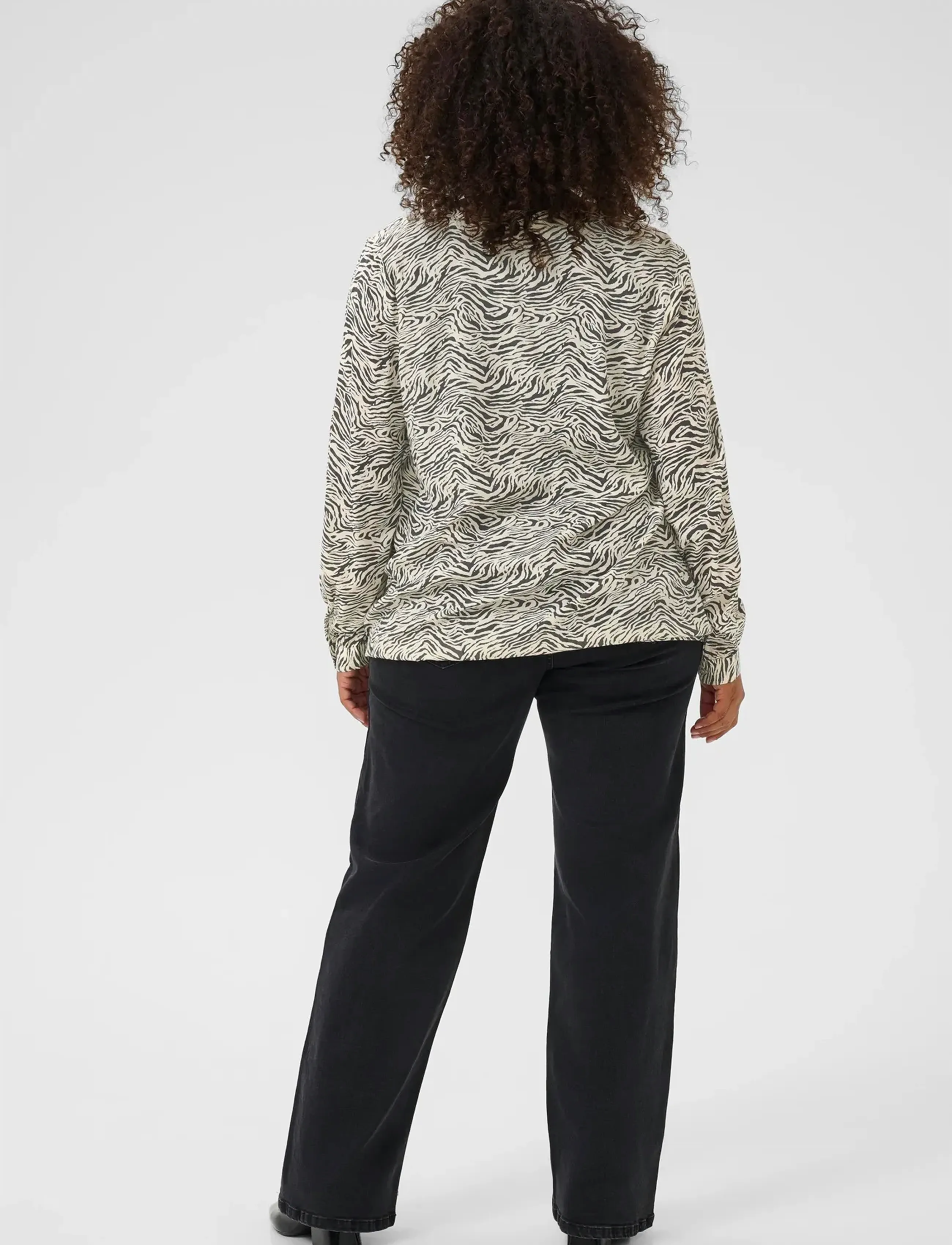 Kaffe Curve - KCdiana Blouse - pitkähihaiset kauluspaidat - black oyster/turtledove animal - 4