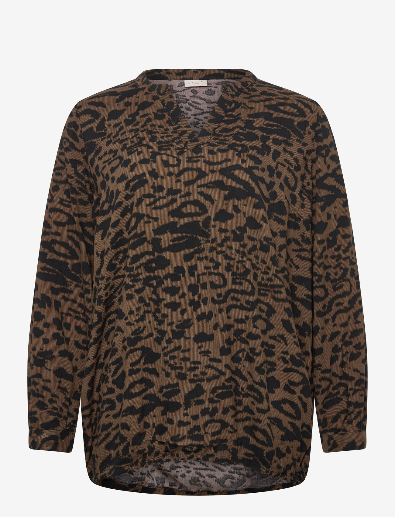 Kaffe Curve - KCdiana Blouse - langärmlige hemden - brown/black flower print - 0