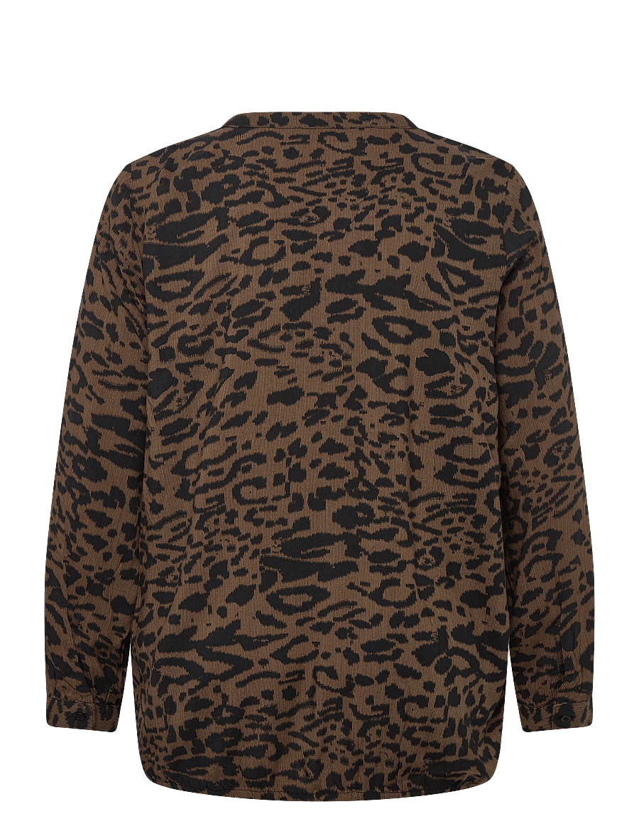Kaffe Curve - KCdiana Blouse - langärmlige hemden - brown/black flower print - 1