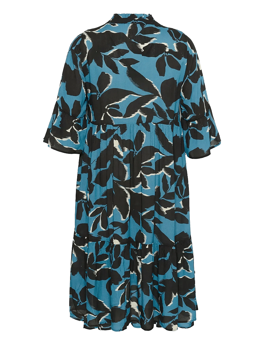 Kaffe Curve - KCkerry Ami Dress - windward blue/black flower - 2