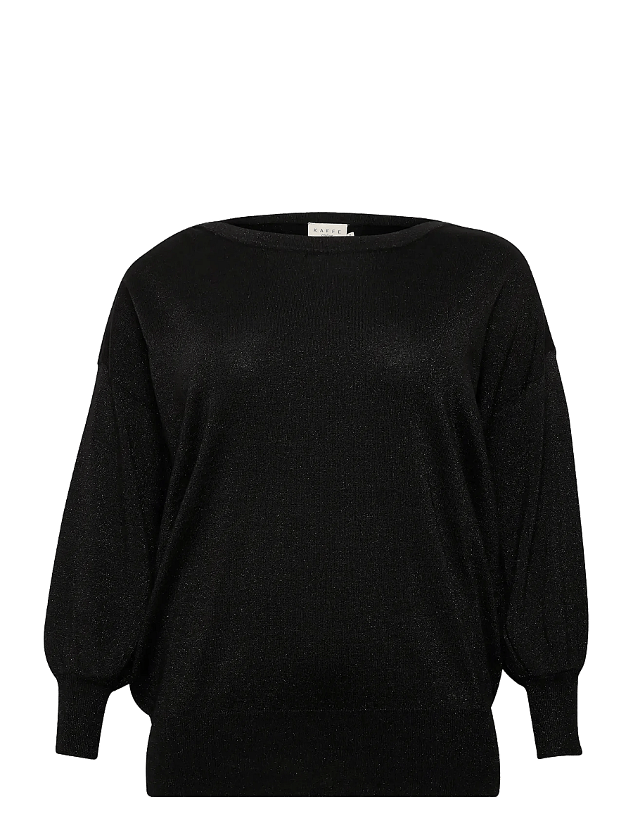 Kaffe Curve - KCregitta Knit Pullover - striktrøjer - black deep - 1