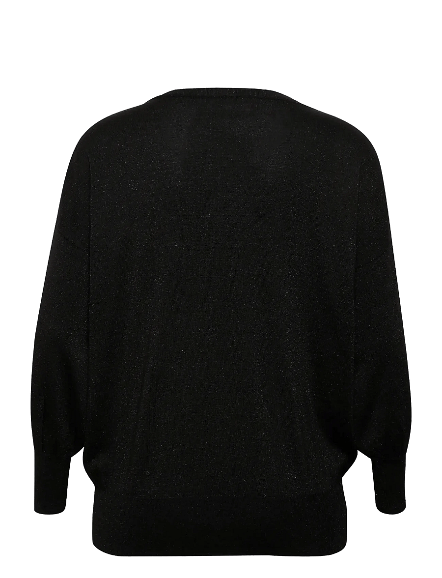 Kaffe Curve - KCregitta Knit Pullover - striktrøjer - black deep - 2