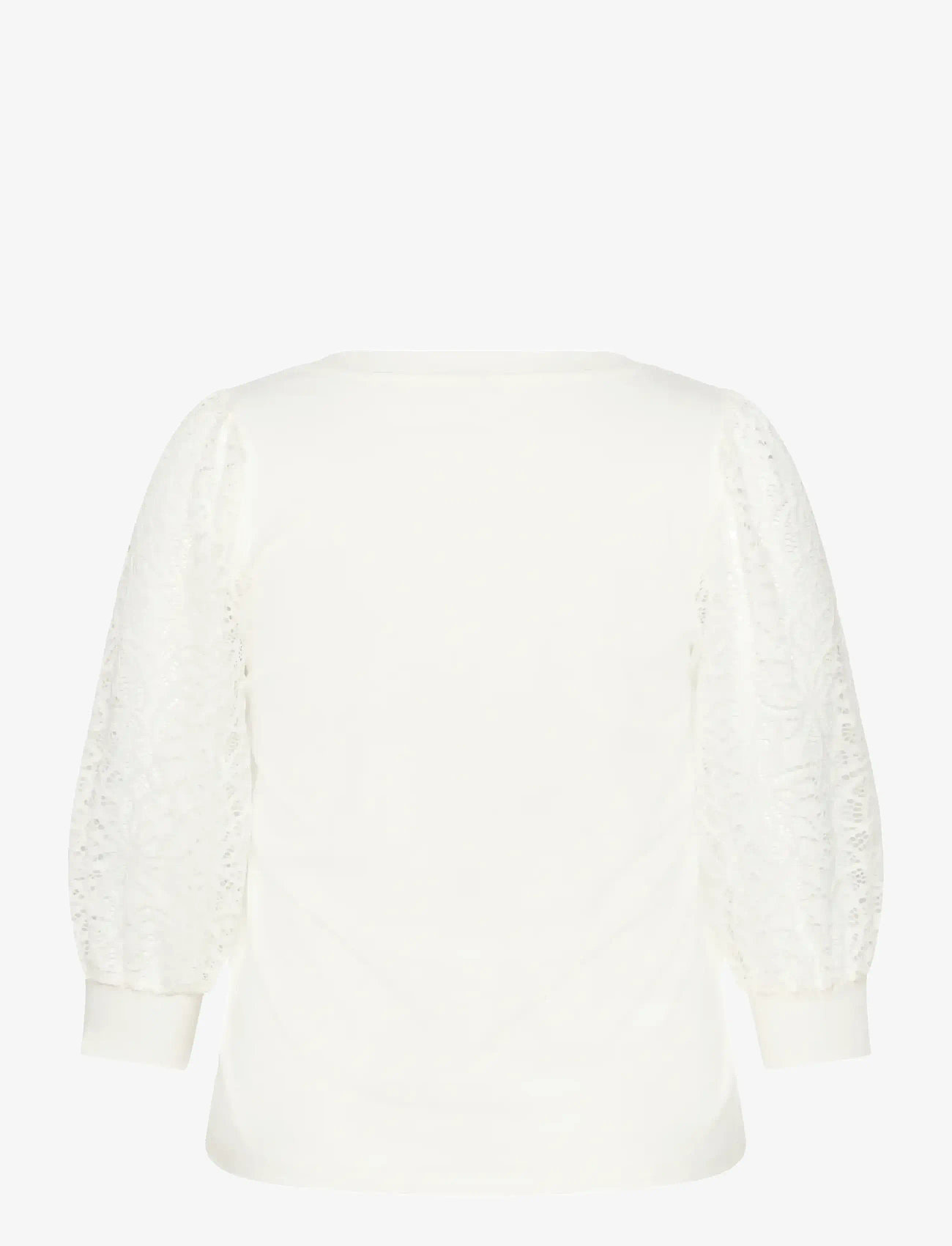 Kaffe Curve - KCbella Lace T-Shirt - långärmade toppar - chalk - 2