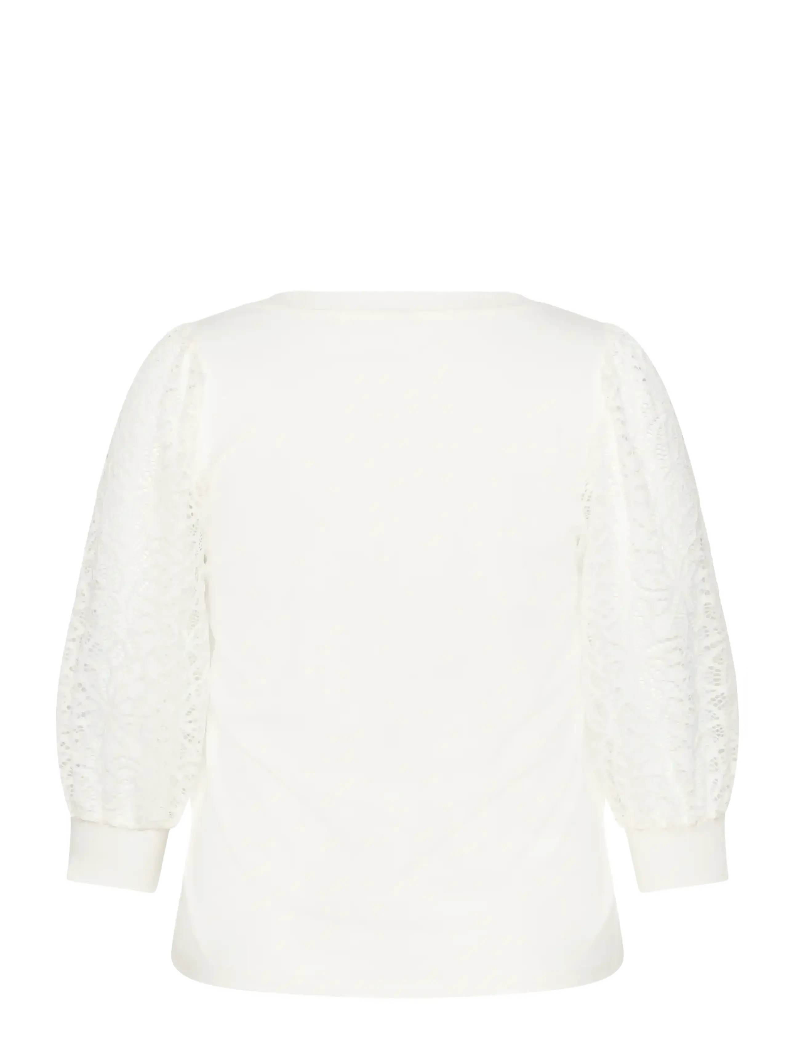 Kaffe Curve - KCbella Lace T-Shirt - long-sleeved tops - chalk - 2