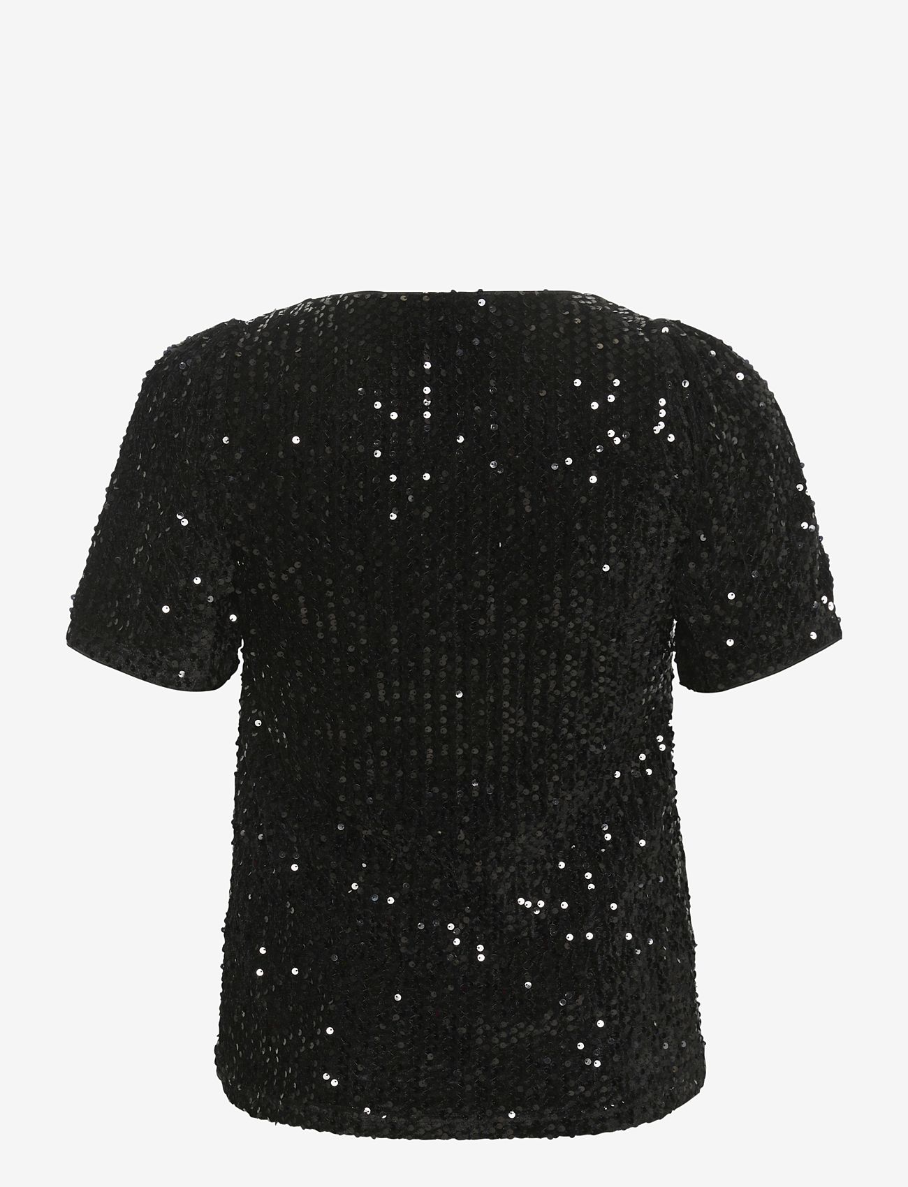 Kaffe Curve - KCbente V-Neck Blouse - kortærmede bluser - black deep - 2