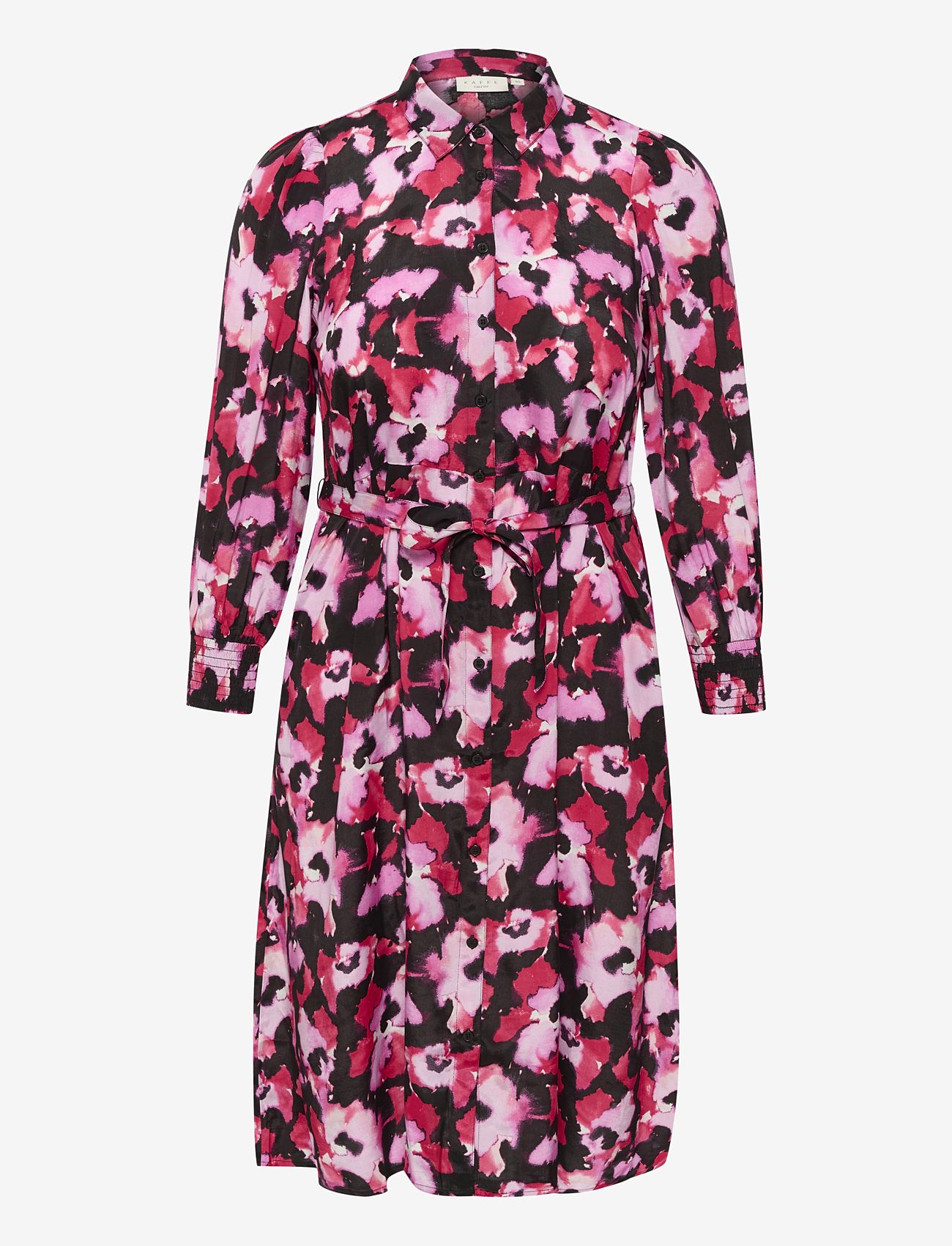 Kaffe Curve - KCnatalia Shirt Dress - shirt dresses - pink faded flower - 1