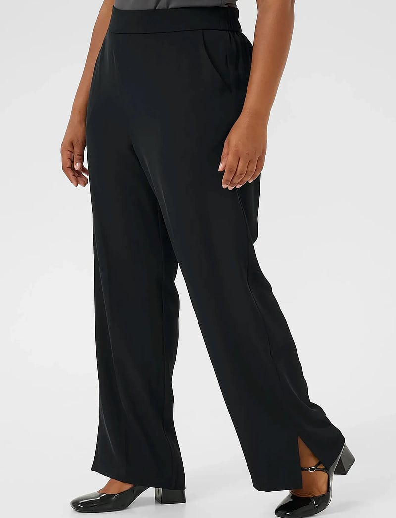 Kaffe Curve - KCsigne HW Wide Pants - formell - black deep - 0