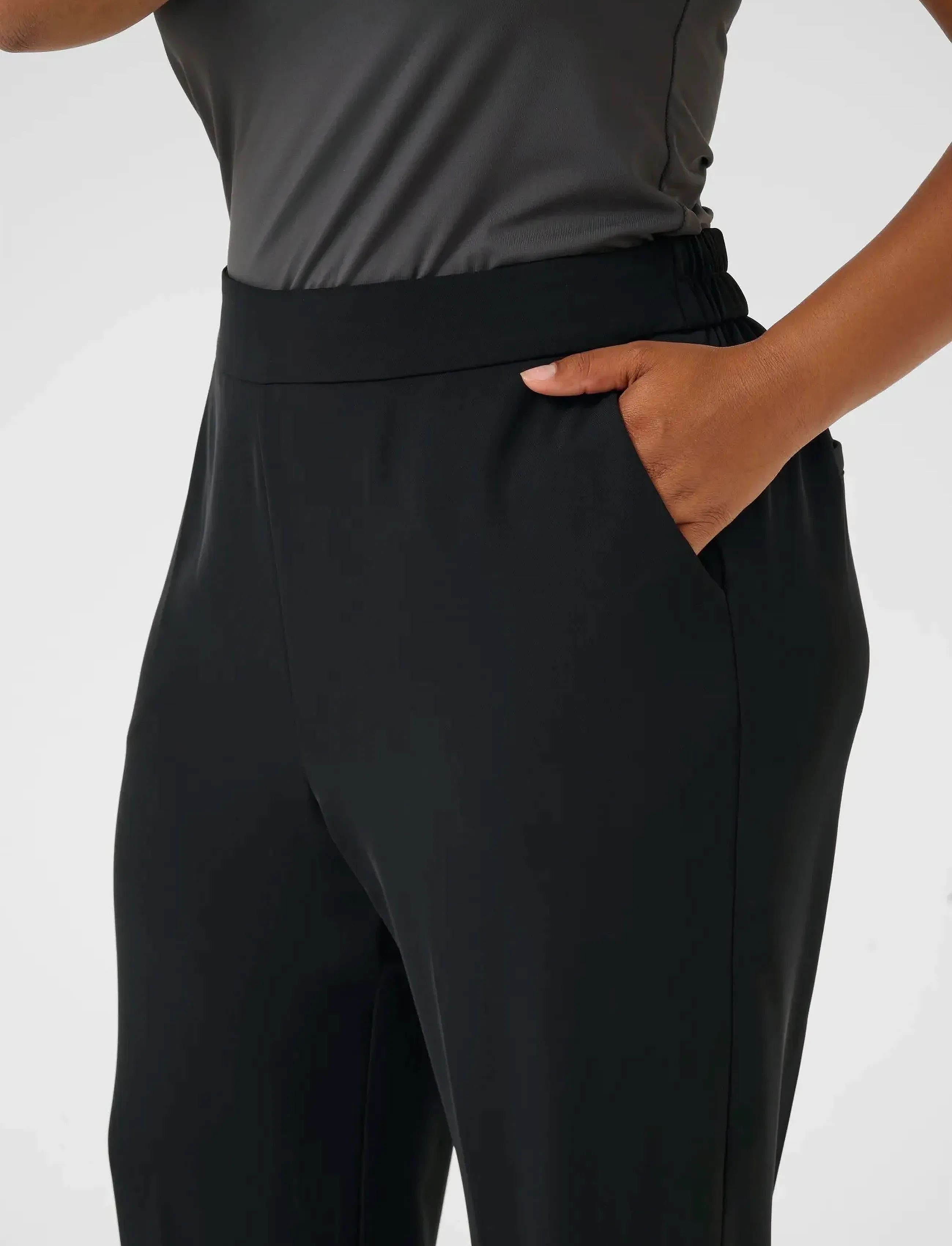 Kaffe Curve - KCsigne HW Wide Pants - habitbukser - black deep - 5