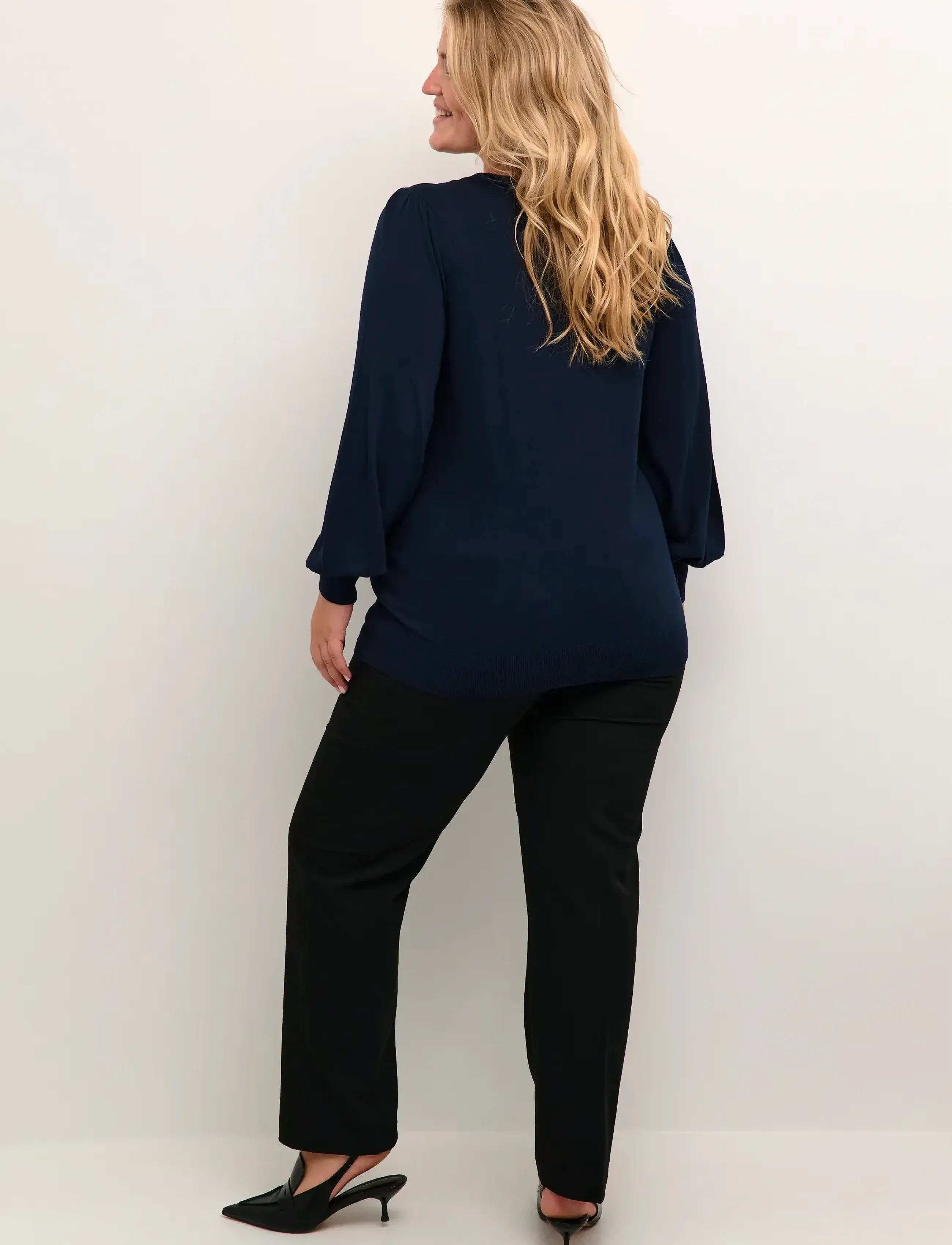 Kaffe Curve - KCmiana Plain Pullover - pullover - midnight marine - 4