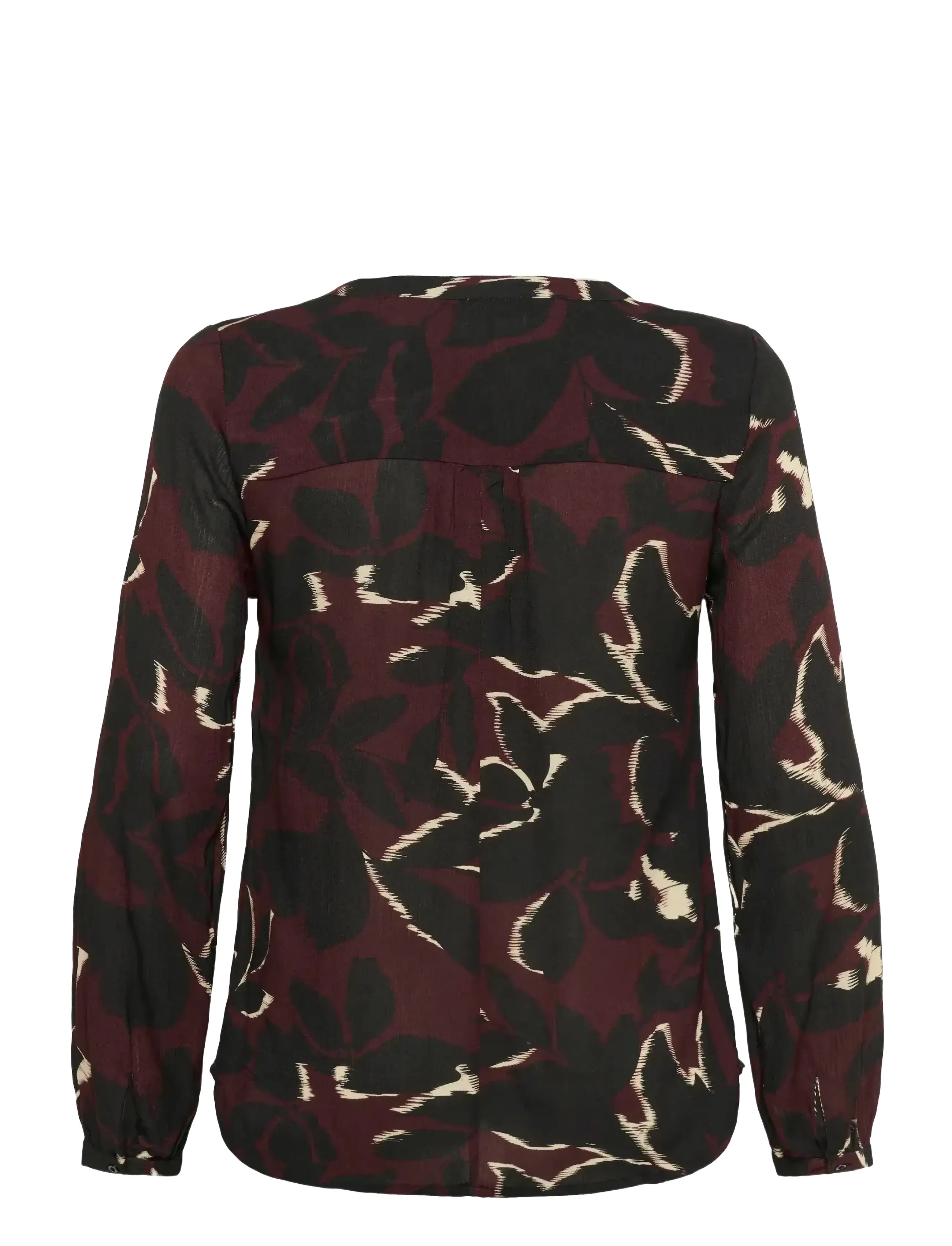 Kaffe Curve - KCami LS Blouse Printed - blūzes ar garām piedurknēm - windsor wine/black flower - 2