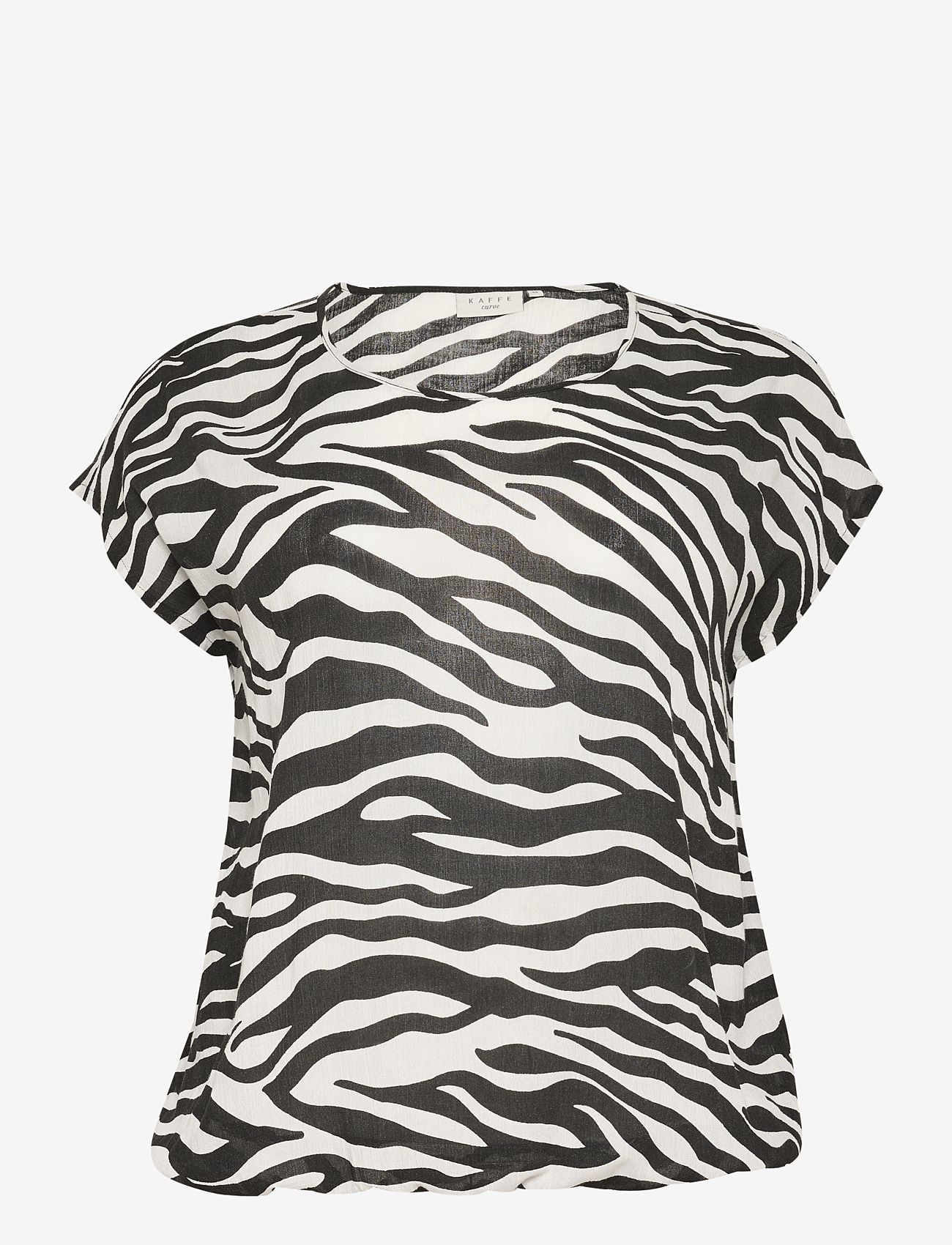 Kaffe Curve - KCami Stanley Printed - kurzämlige blusen - black/chalk animal print - 1