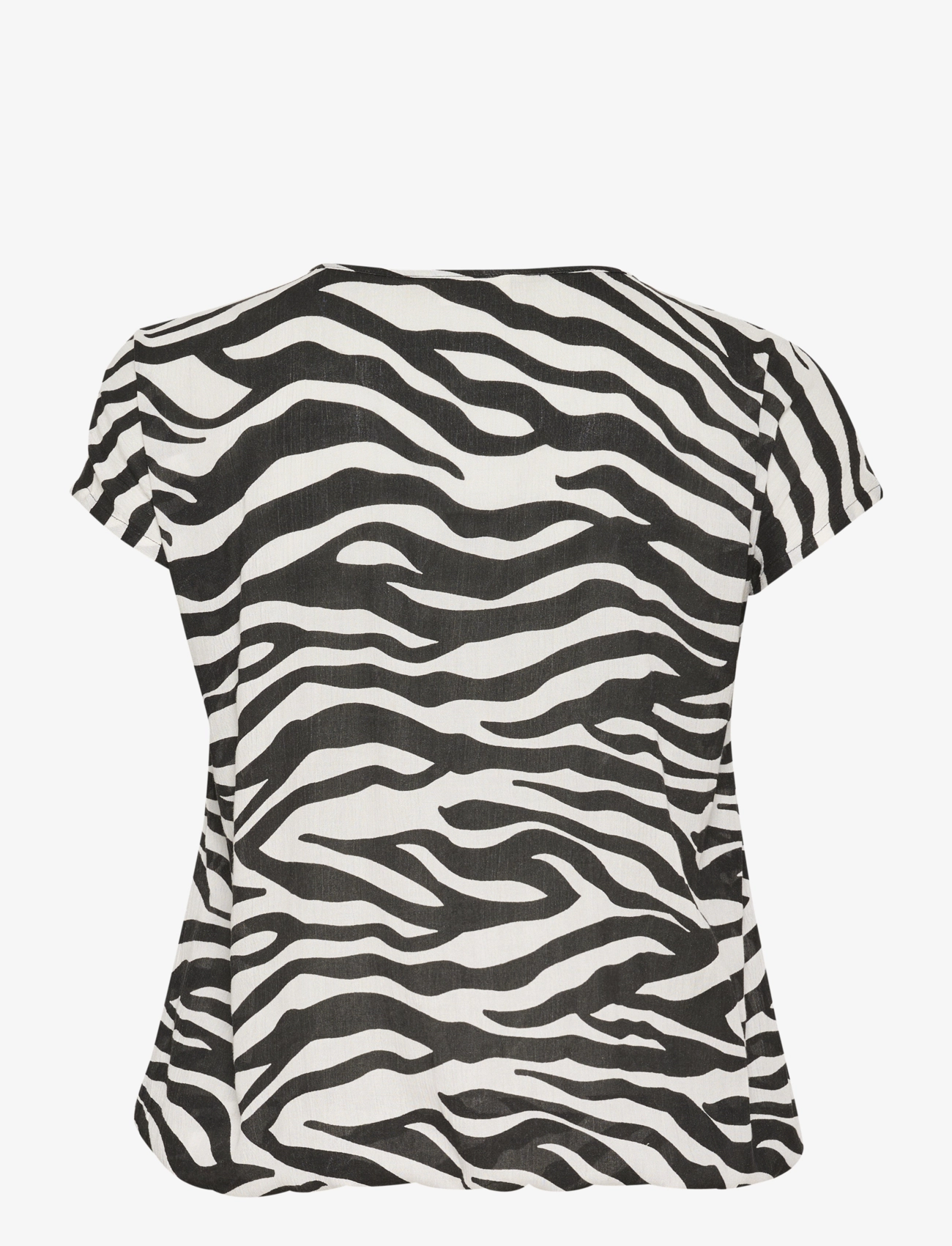 Kaffe Curve - KCami Stanley Printed - kortärmade blusar - black/chalk animal print - 2