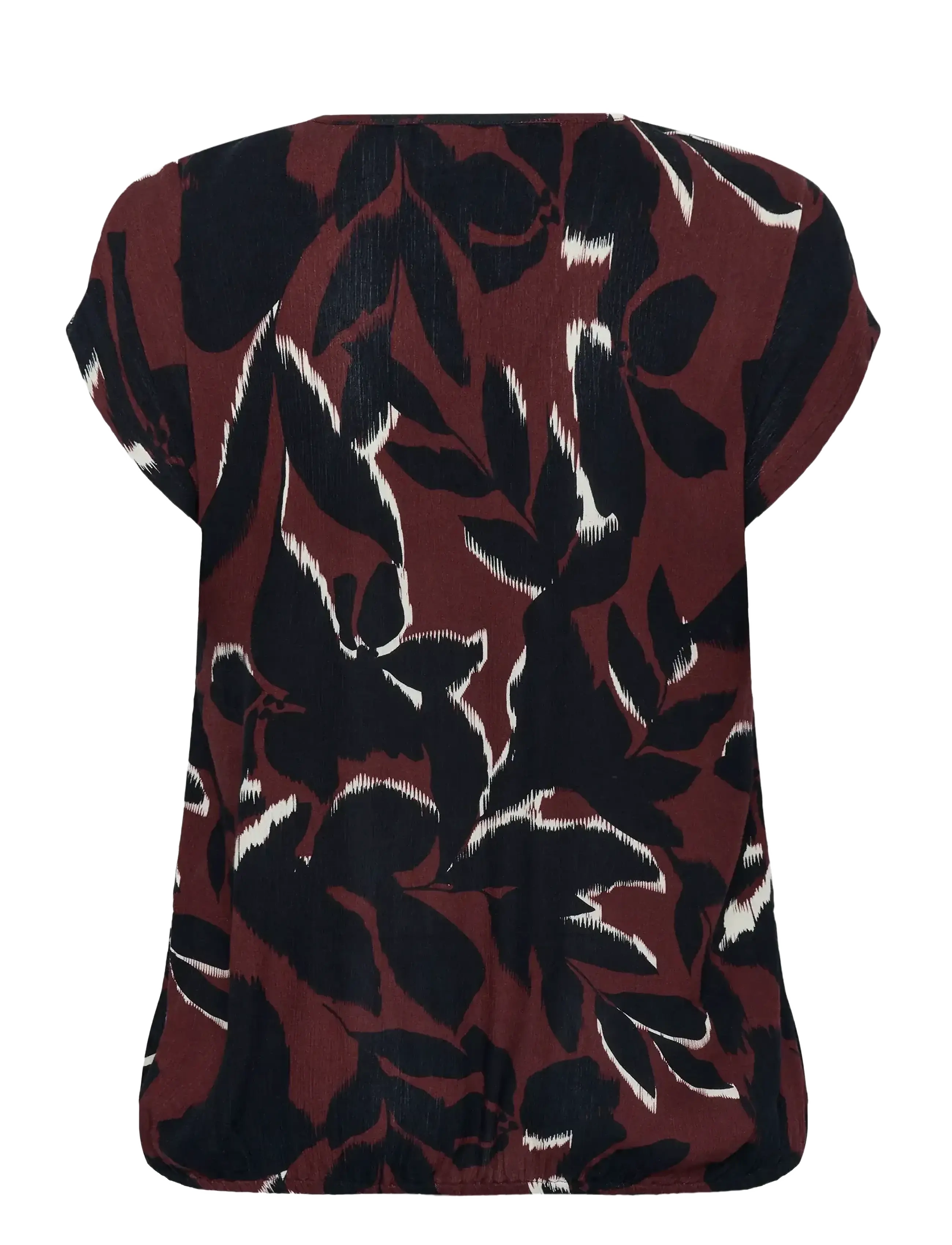 Kaffe Curve - KCami Stanley Printed - kortærmede bluser - windsor wine/black flower - 2