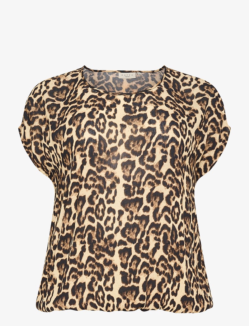 Kaffe Curve - KCami Stanley Printed - kurzämlige blusen - naturel leopard print - 1