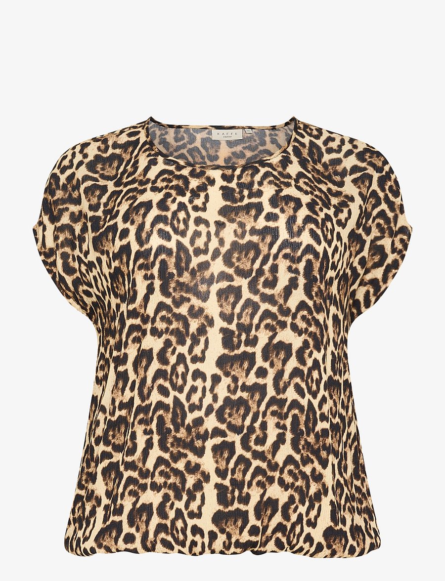 Kaffe Curve - KCami Stanley Printed - lühikeste varrukatega pluusid - naturel leopard print - 1