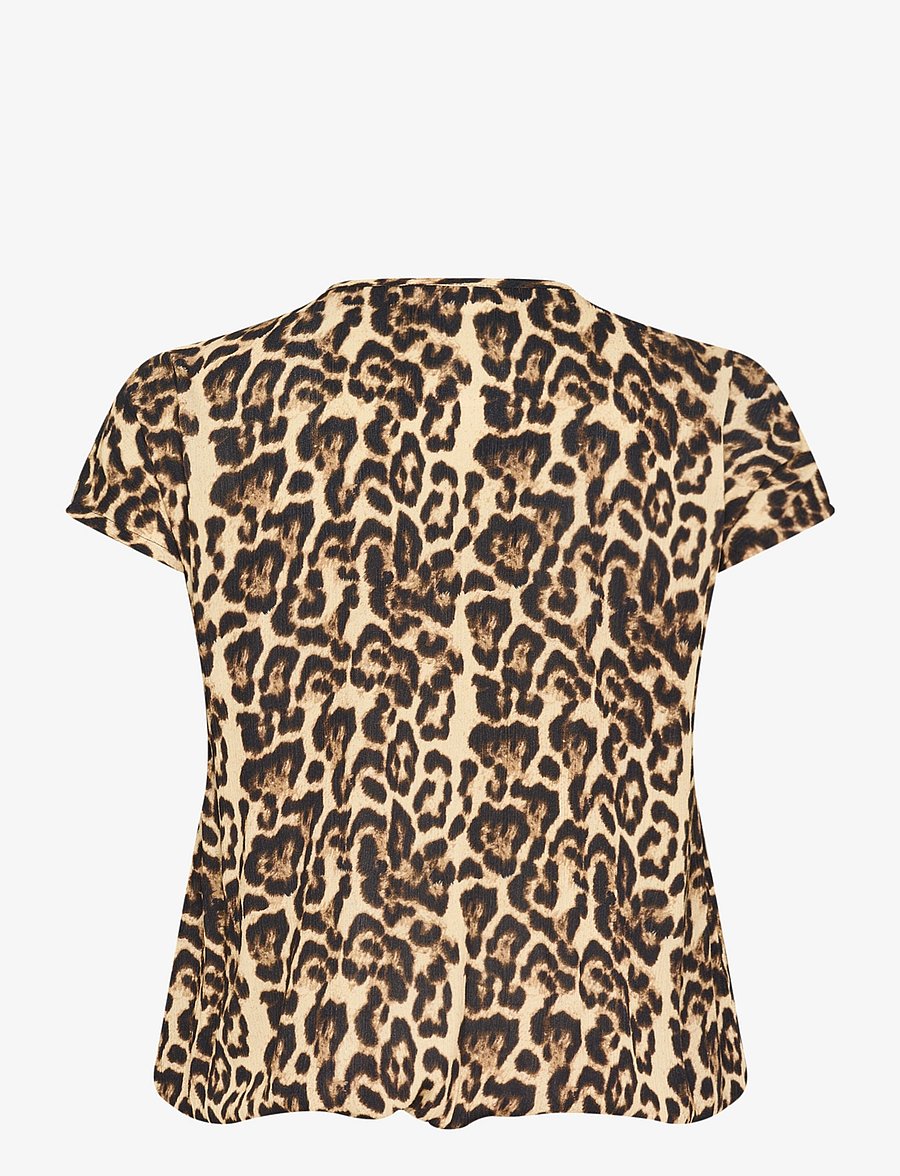 Kaffe Curve - KCami Stanley Printed - lühikeste varrukatega pluusid - naturel leopard print - 2