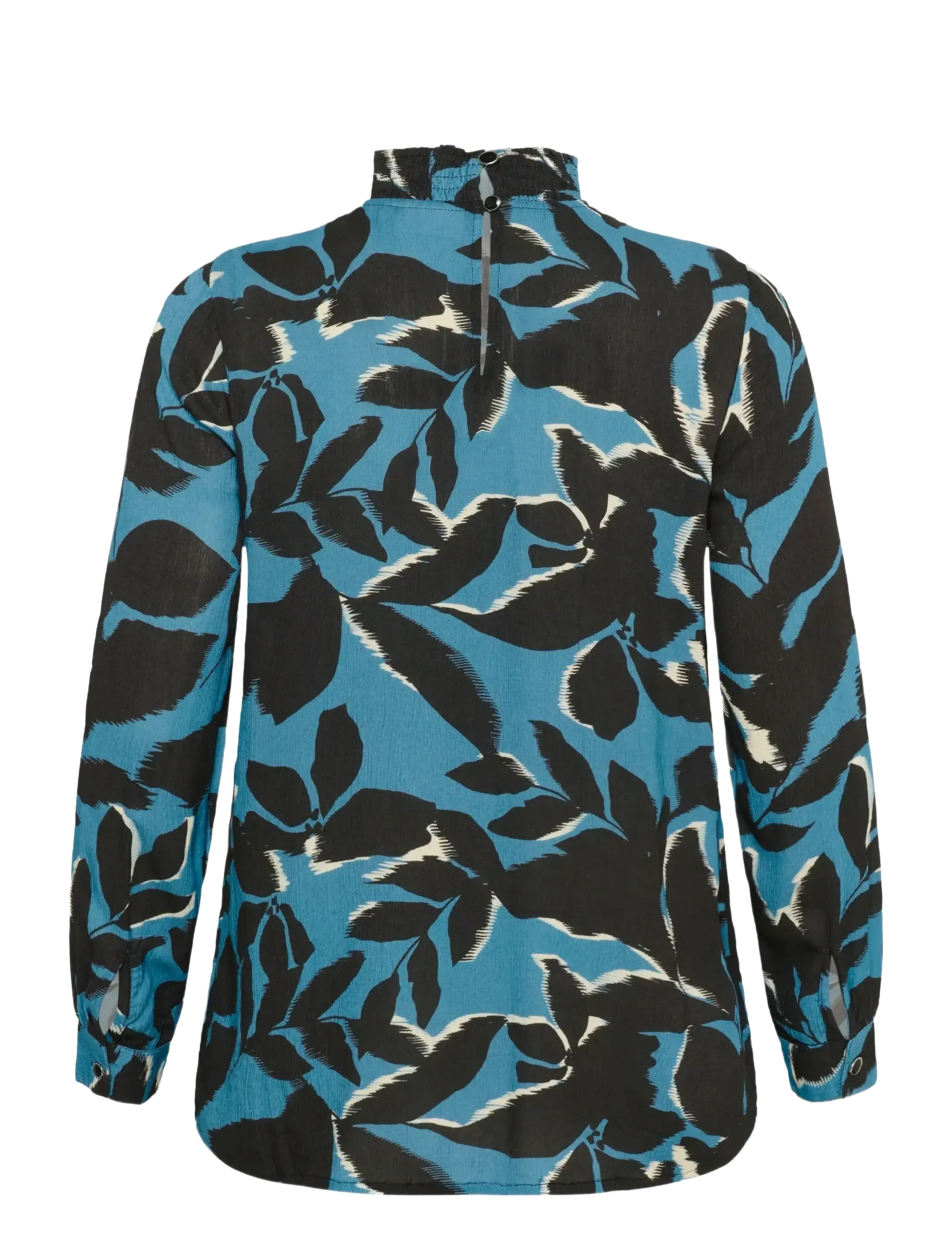 Kaffe Curve - KCami LS Blouse Printed - langærmede bluser - windward blue/black flower - 2