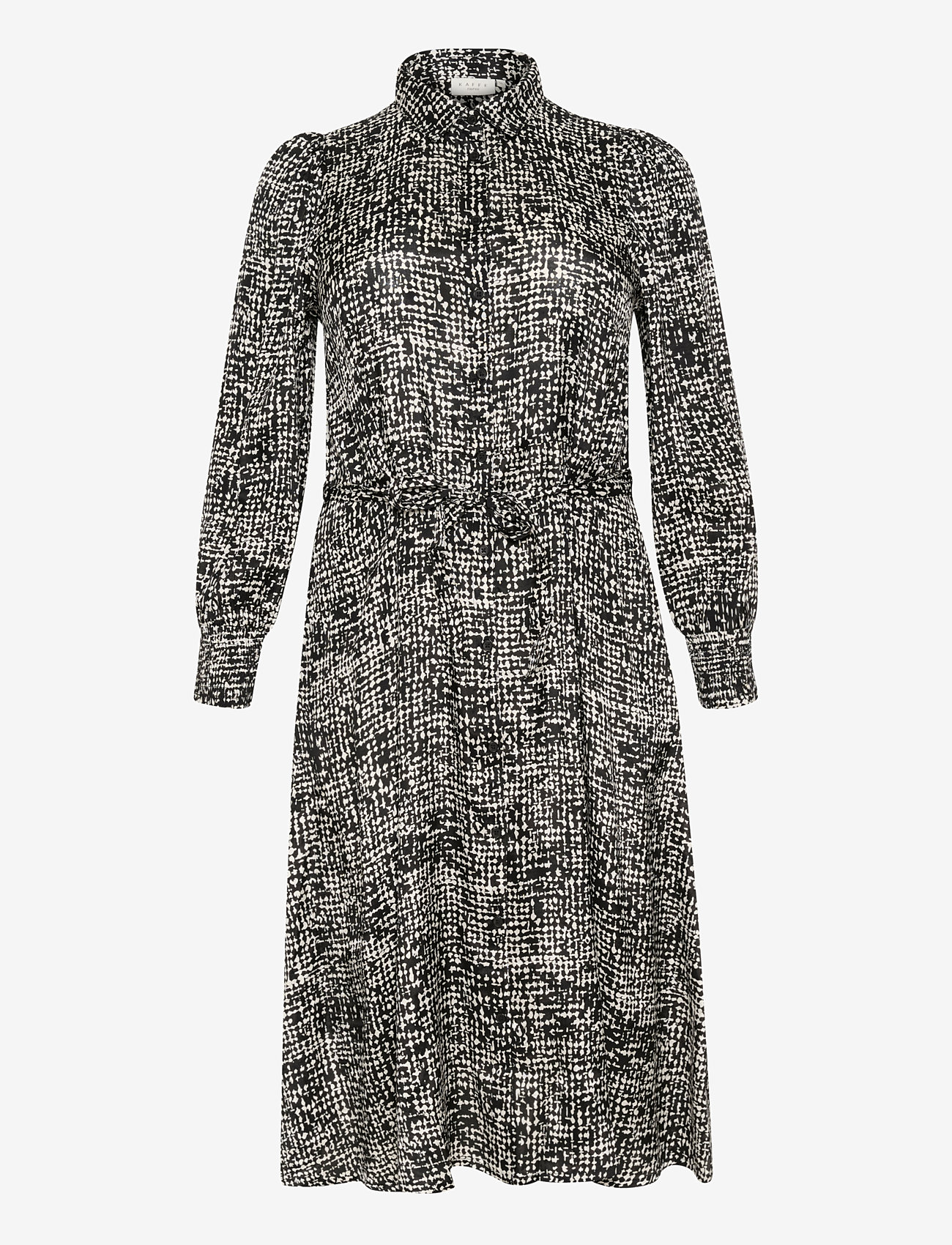 Kaffe Curve - KCshana Shirt Dress Printed - midikleider - black/turtledove graphic dot - 1