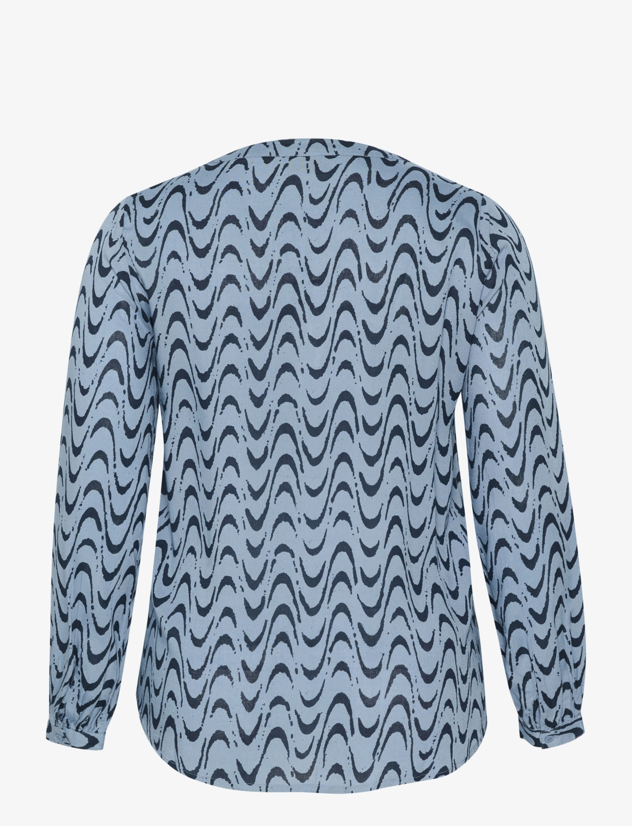 Kaffe Curve - KCnora Blouse - faded denim graphic print - 2