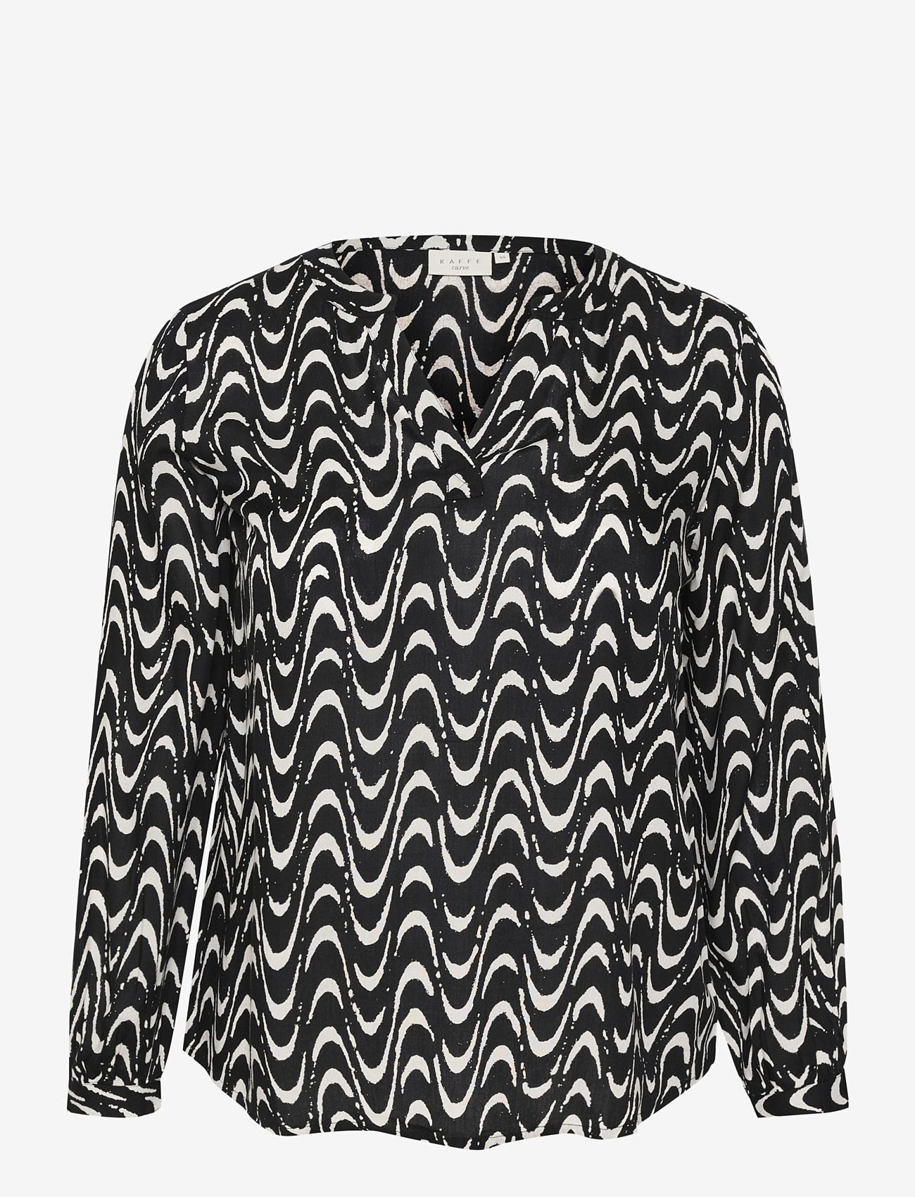 Kaffe Curve - KCnora Blouse - black/chalk graphic print - 0
