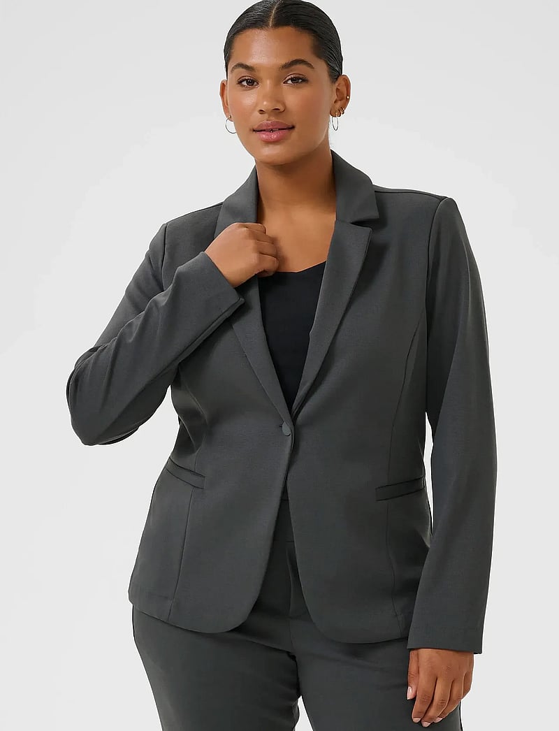 Kaffe Curve - KCjenna Blazer - enkeltradede blazere - black oyster - 0