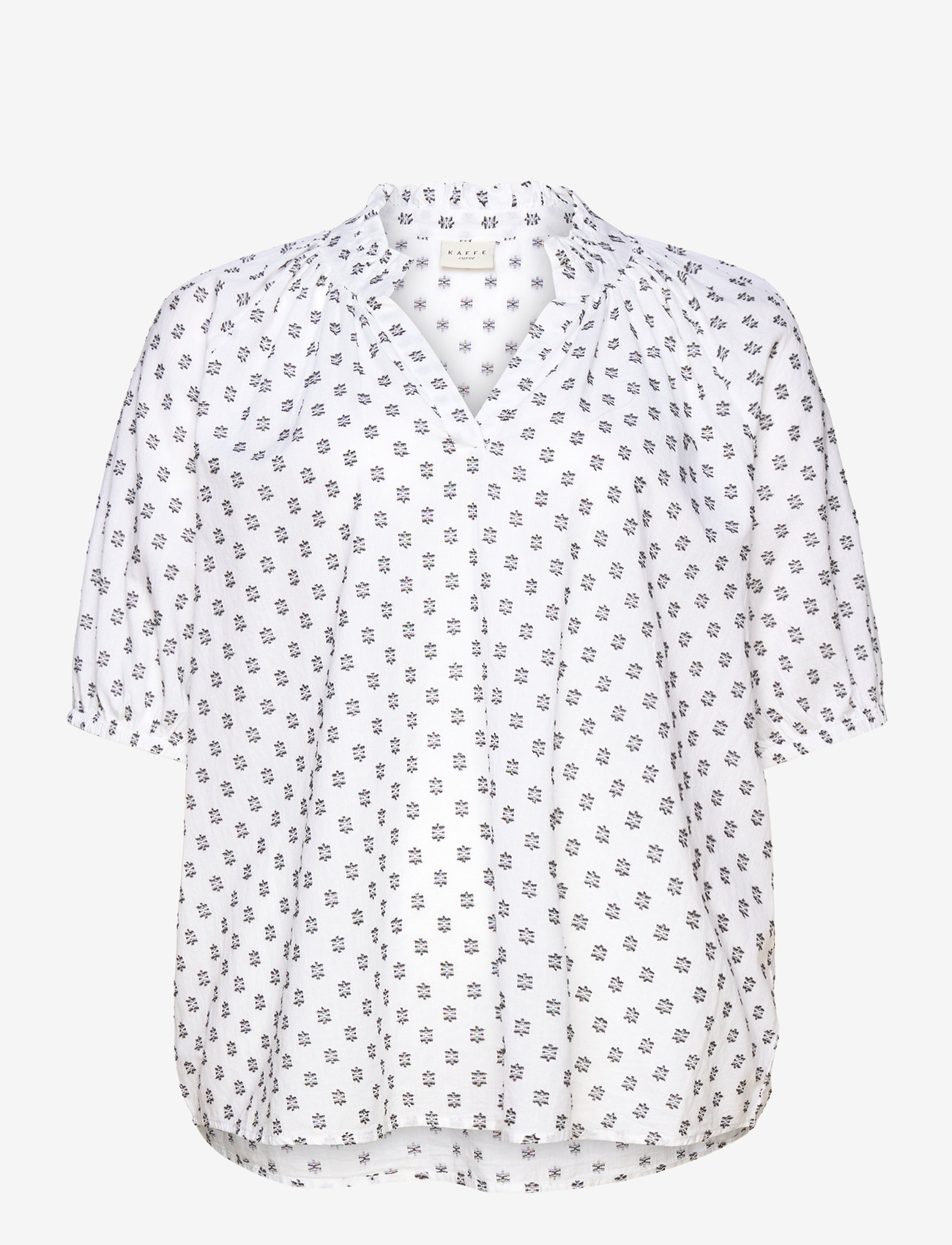 Kaffe Curve - KClanni Blouse - offwhite / black dobby - 0