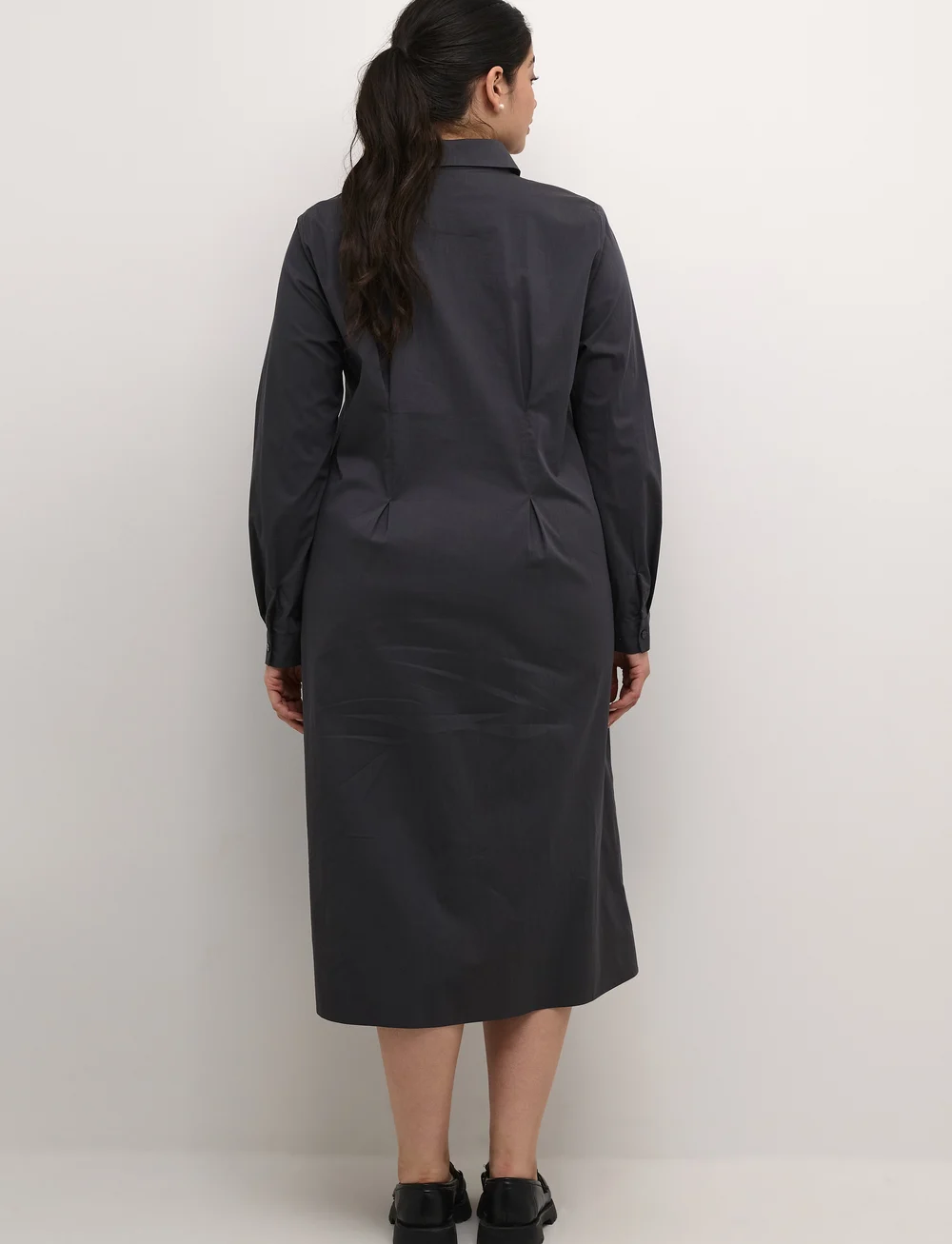 Kaffe Curve - KChenna Shirt Dress - skjortekjoler - black oyster - 4