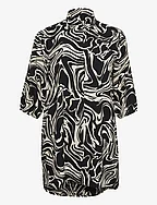 KCcala Shirt Tunic - BLACK/WHITE GRAPHIC PAINT