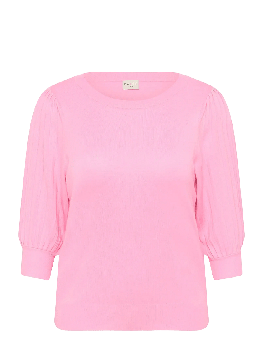 Kaffe Curve - KCloni 3/4 SL Knit Pullover - jumpers - pink frosting - 1