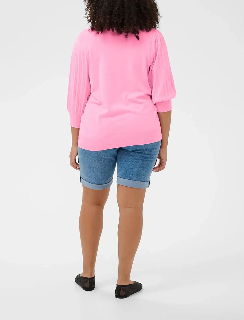 Kaffe Curve - KCloni 3/4 SL Knit Pullover - swetry - pink frosting - 3