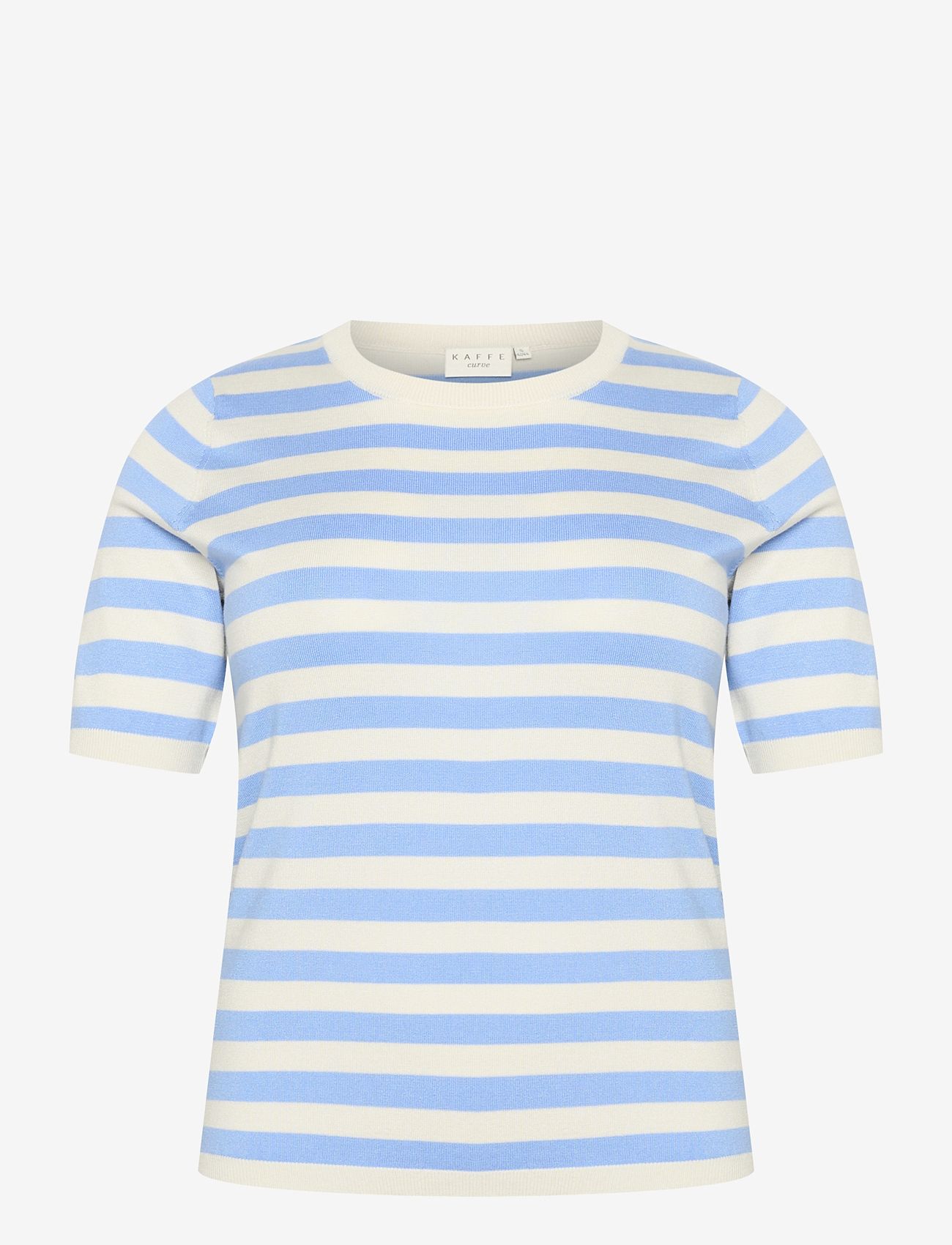 Kaffe Curve - KCmalia Wide Stripe Knit - vista blue/turtledove stripe - 0